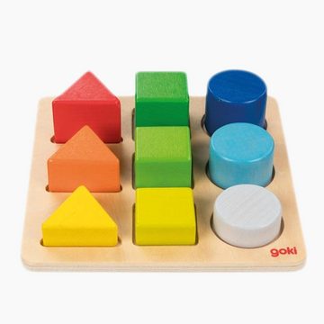 goki Steckpuzzle Puzzle Steckbrett Goki, 9 Puzzleteile, leicht zu greifen