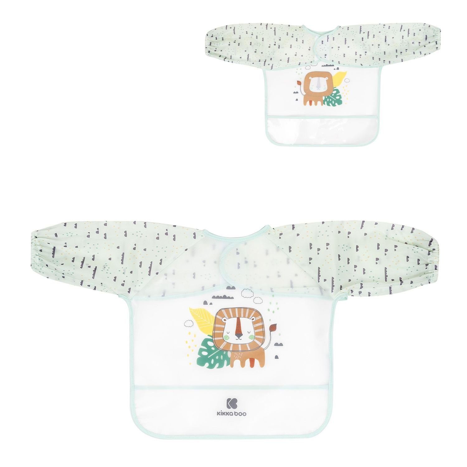 Kikkaboo Lätzchen Babylatz Savanna langarm, (1-St), mit Krümelfänger, wasserdicht, Klettverschluss