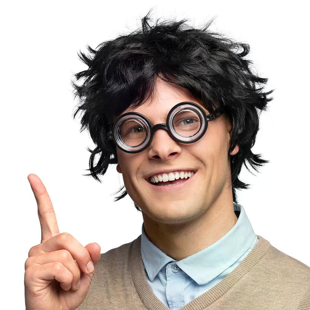 Boland Kostüm Partybrille Nerd runde Brille mit Gläsern für Karneval Fasching Party, Perfektes Accessoire für witzige Nerd-Kostüme