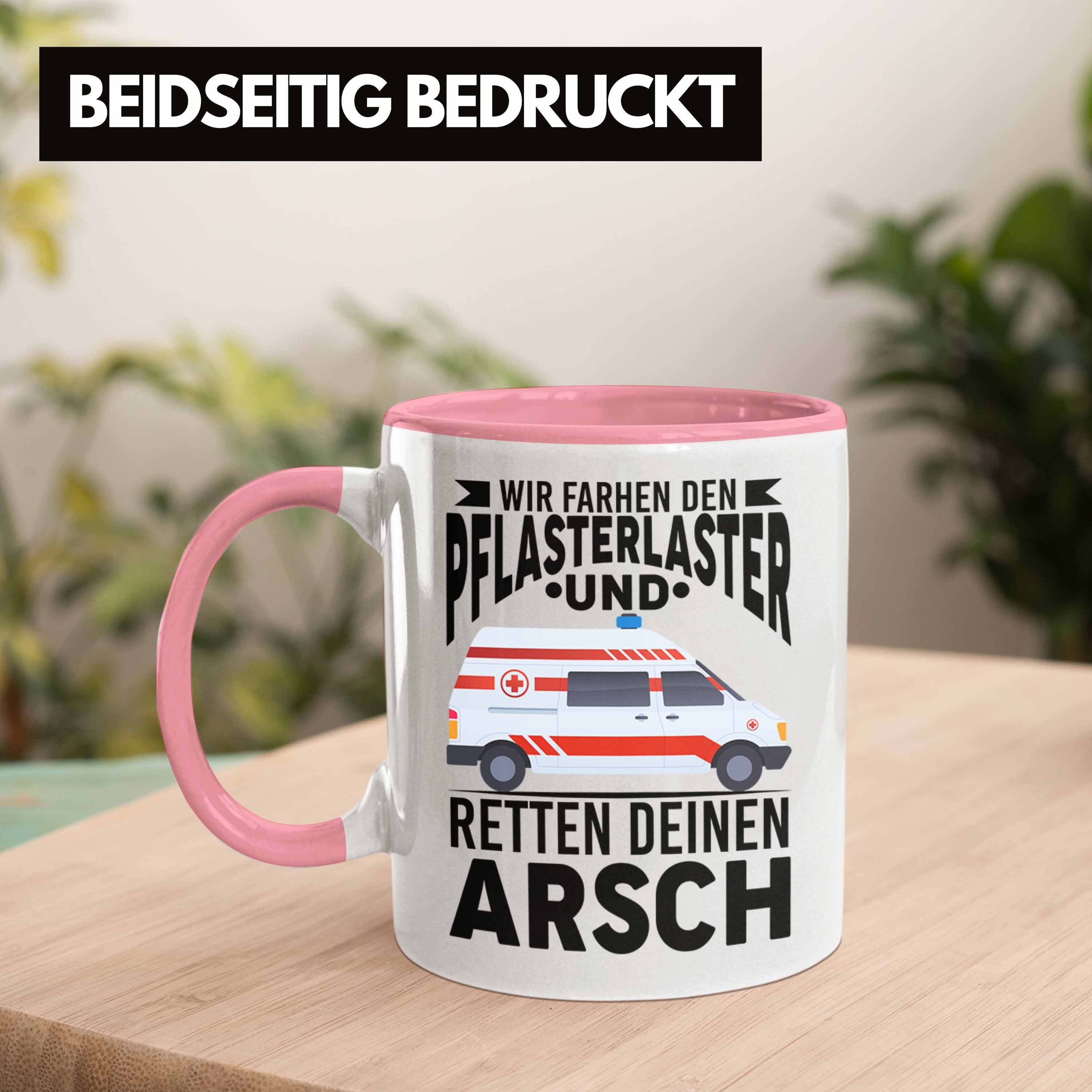 Rosa Geschenk Tasse Rettungssanitäter Trendation Fahrer Tasse Krankenwagen Trendation Pflasterlaster Spruch Geschenkidee Rettungsdienst Sani - Sanitäter