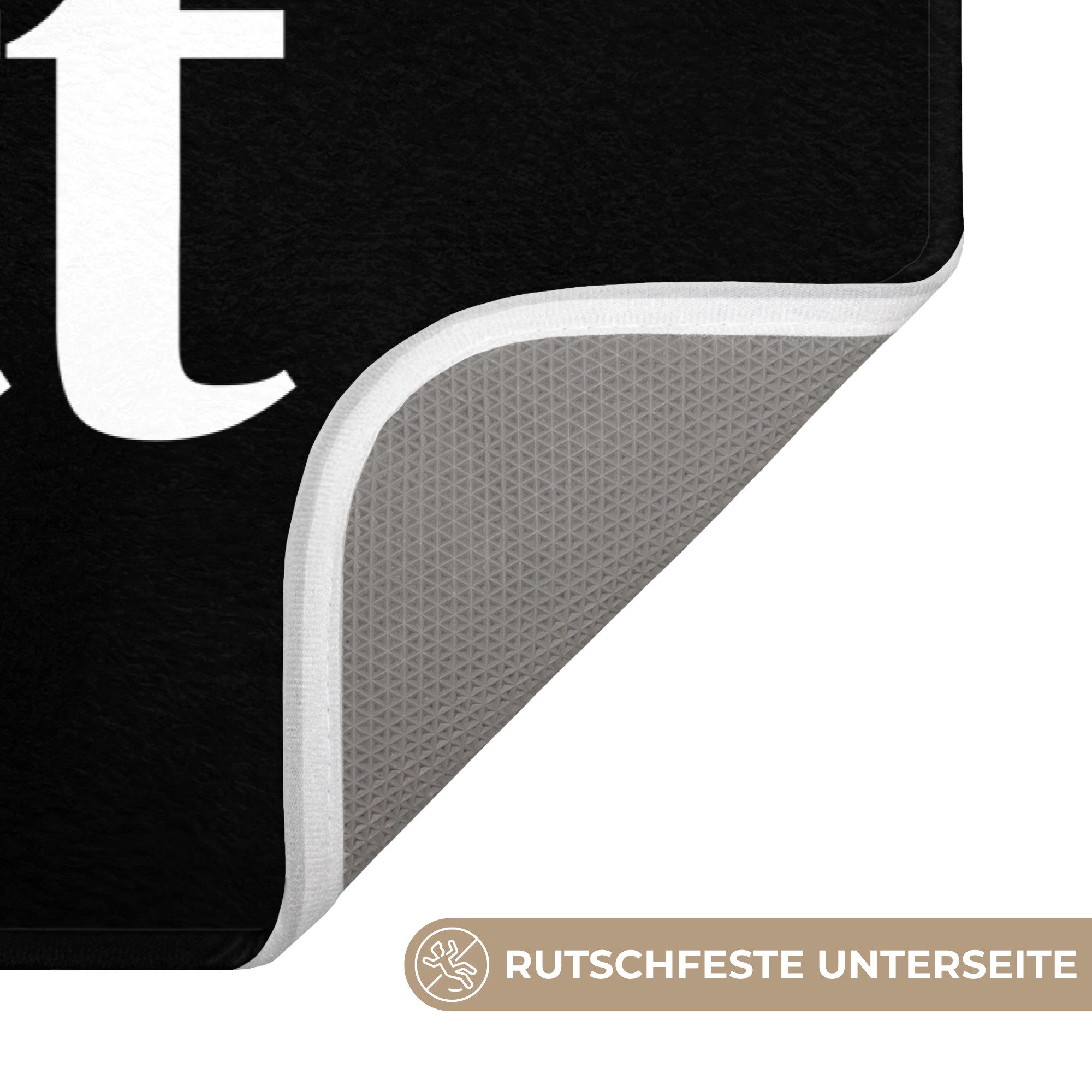 OnlyWow Badematte Zitate - Netter Hintern - Schwarz - Sprichwörter, Höhe 10 mm, Polyester, Rechteckig, Badezimmerteppich, Badteppich, Rutschfest, Badvorleger, W – Bild 3 von 5