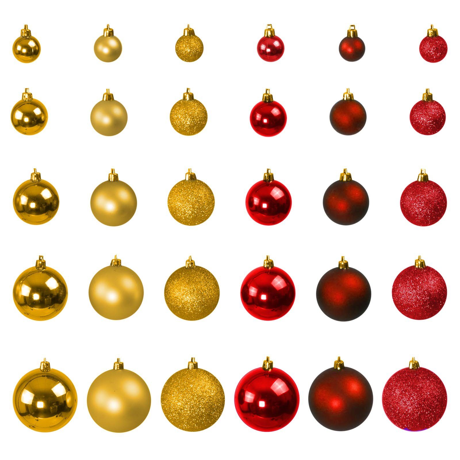 FSH Weihnachtsbaumkugel 120 Weihnachtskugeln Christbaumkugeln Tannenschmuck verschiedene Farbe (120 St), für Innen- und Außenbereich, Glitzernd, Matt, Glänzend Gold/Bordeaux