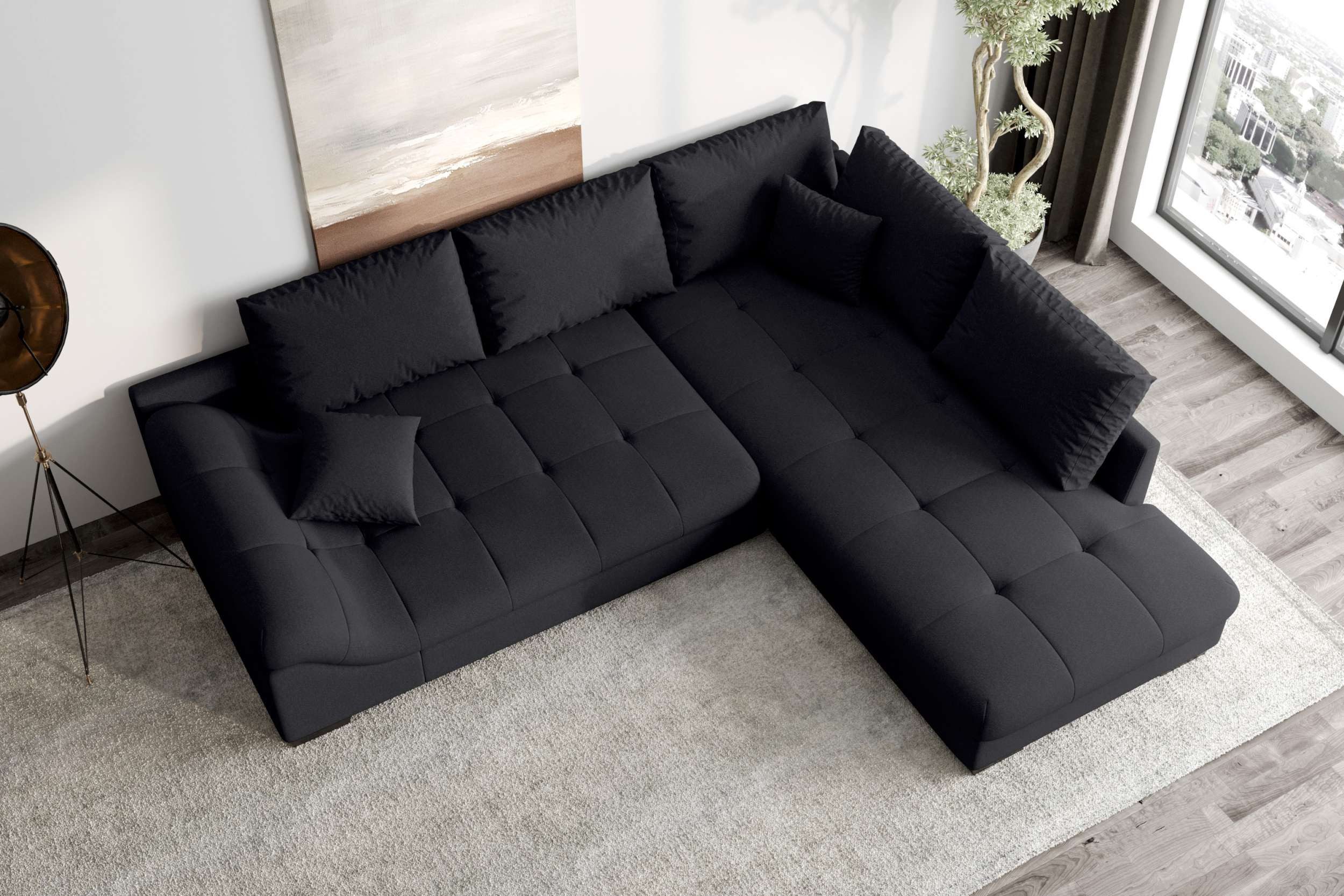 99rooms Ecksofa Terra, Sofa, L-Form, Inkl. 5 Rückenkissen, mit Rundumbezug, Wellenfederung