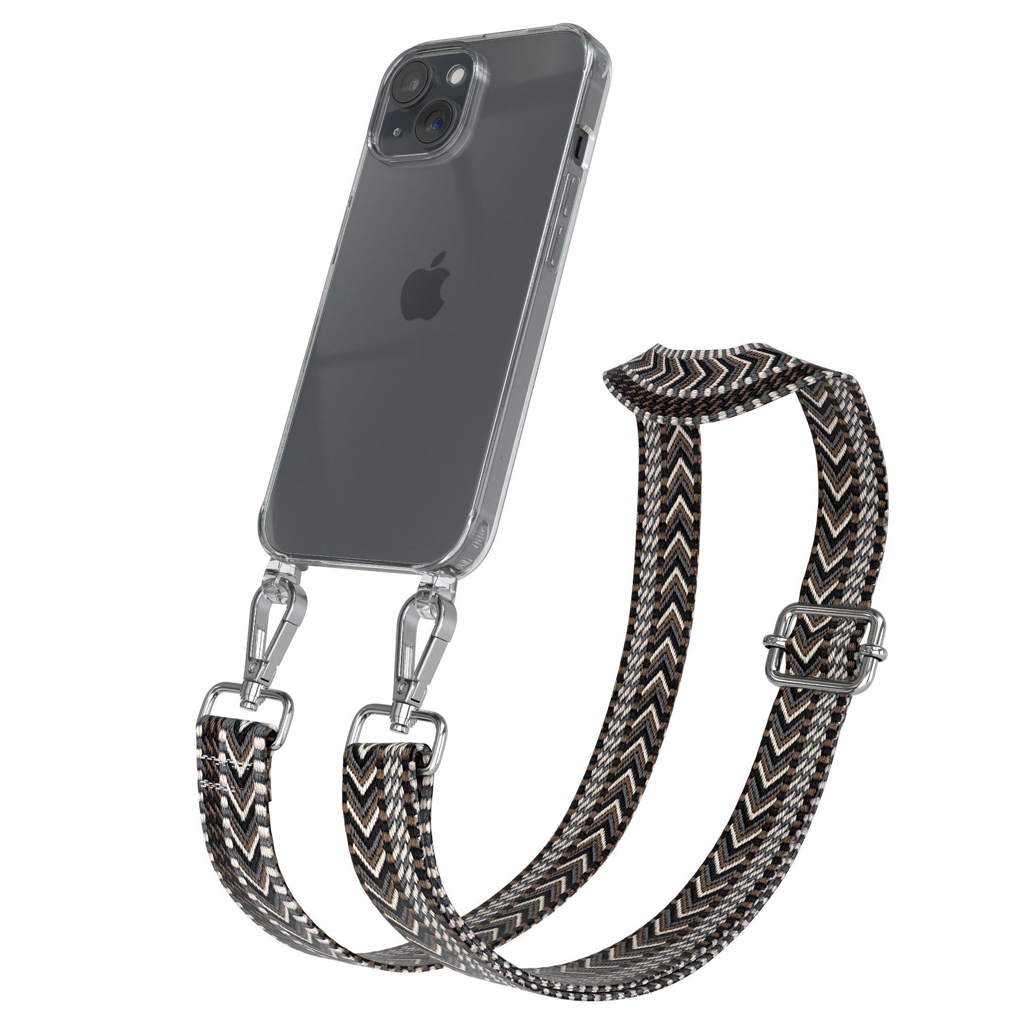 Handykette Silikonhülle mit runder Kette für Apple iPhone 15