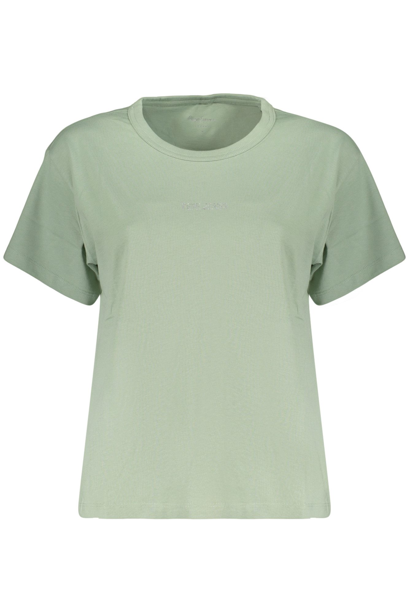 Pepe Jeans T-Shirt Damen T-Shirt Grün aus Bio-Baumwolle mit Strass &