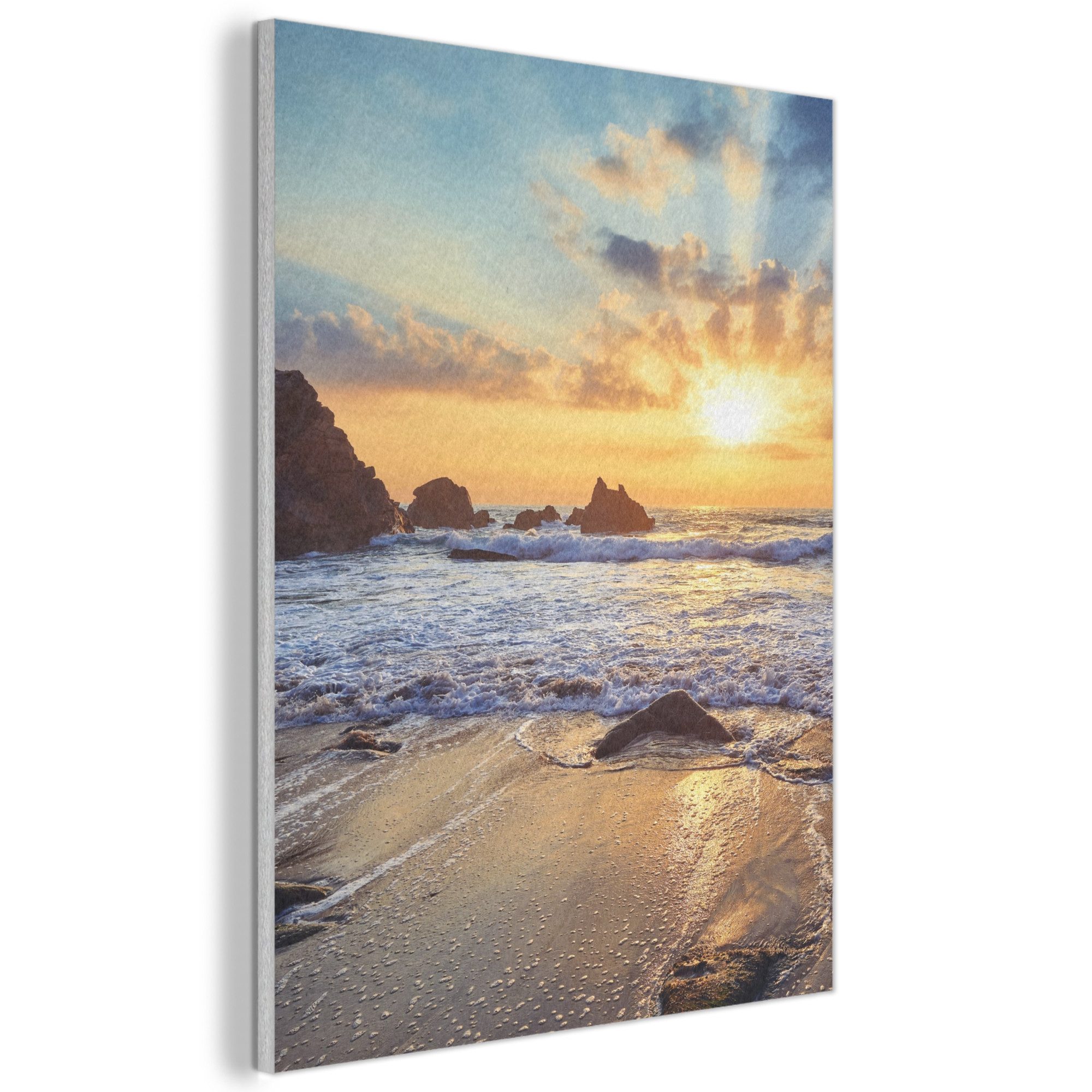 MuchoWow Gemälde Strand - Sonnenuntergang - Natur - Meer - Landschaft, Foto günstig online kaufen