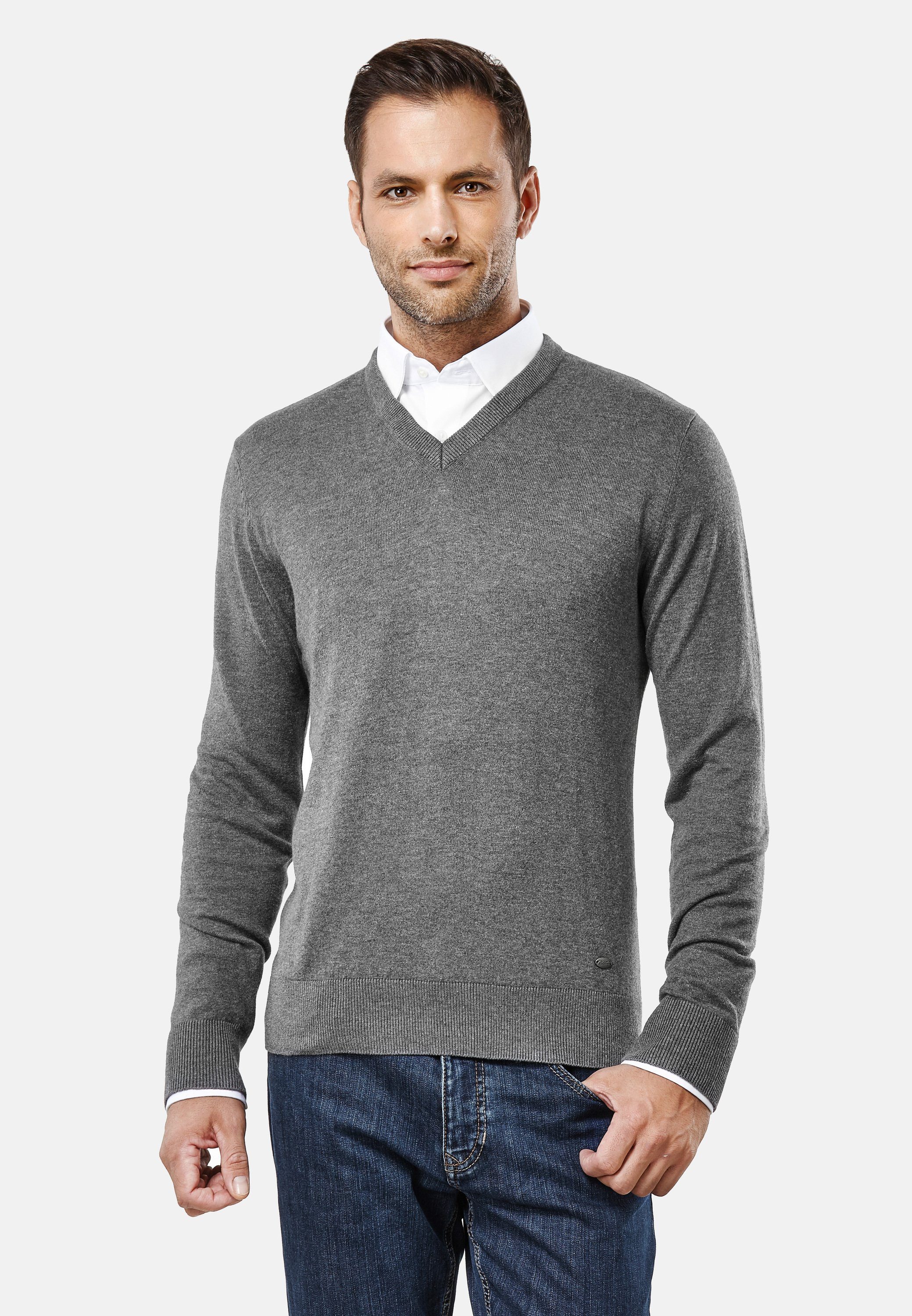 Vincenzo Boretti V-Ausschnitt-Pullover tailliert V Neck