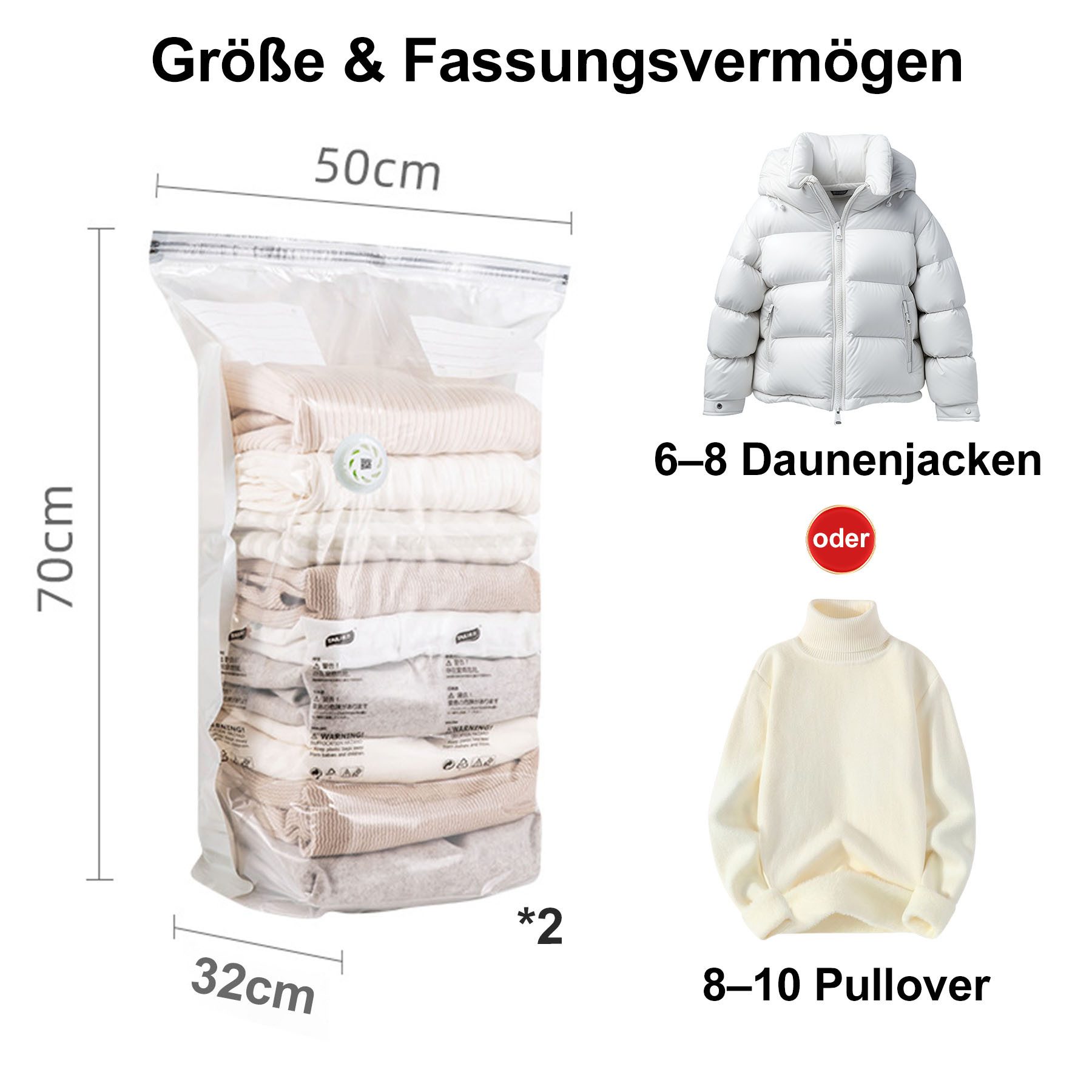 Mutig Aufbewahrungstasche 4 Pack Würfel Vakuumbeutel, (Max: 80x100x32 cm),Schrankorganisation (für Bettdecken, Decken, Bettwäsche,Platz sparen vakuum kleiderbeutel, 4-tlg., 4 Pack Extra große vakuumbeutel Kompatibel mit Staubsauger), Wiederverwendbar und luftdicht-wasser- und feuchtigkeitsabweisend