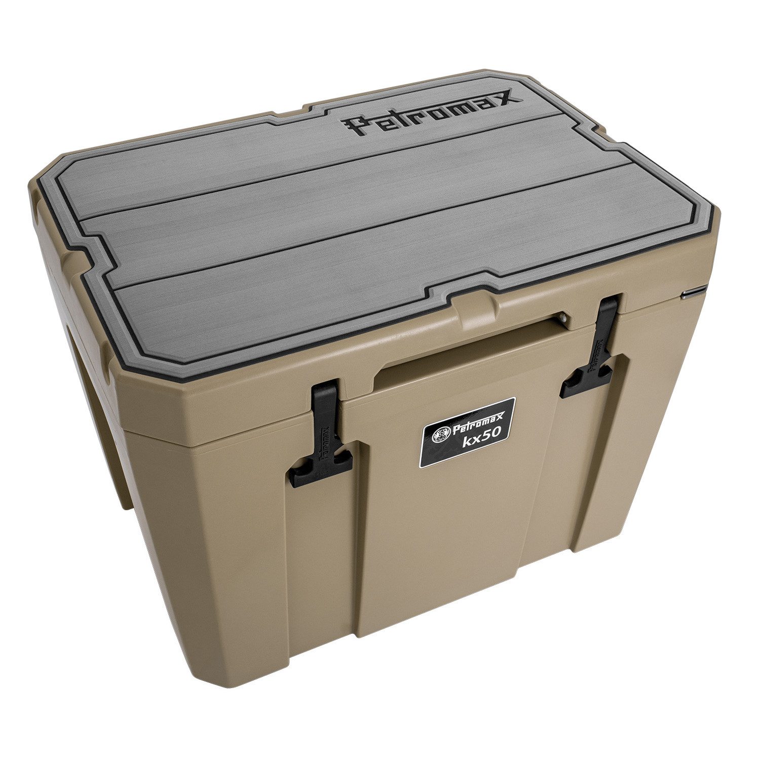 Petromax Kühlbox Haft-Auflage Kühlbox Grau Liniendesign 50 Liter