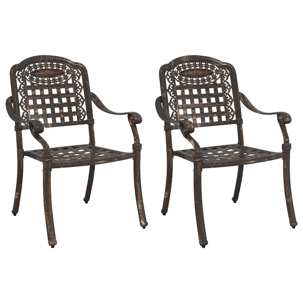vidaXL Gartenstuhl Gartenstuhl 2 pcs Bronze 55 x 56,5 x 91cm Aluminium (2 St)