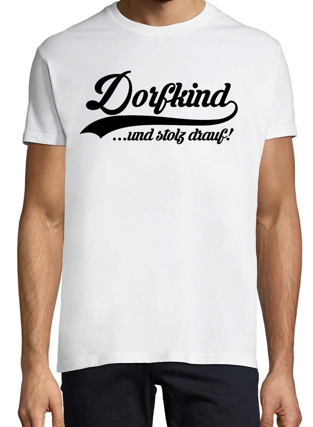 Youth Designz Print-Shirt Dorfkind Herren T-Shirt mit lustigem Spruch Weiß