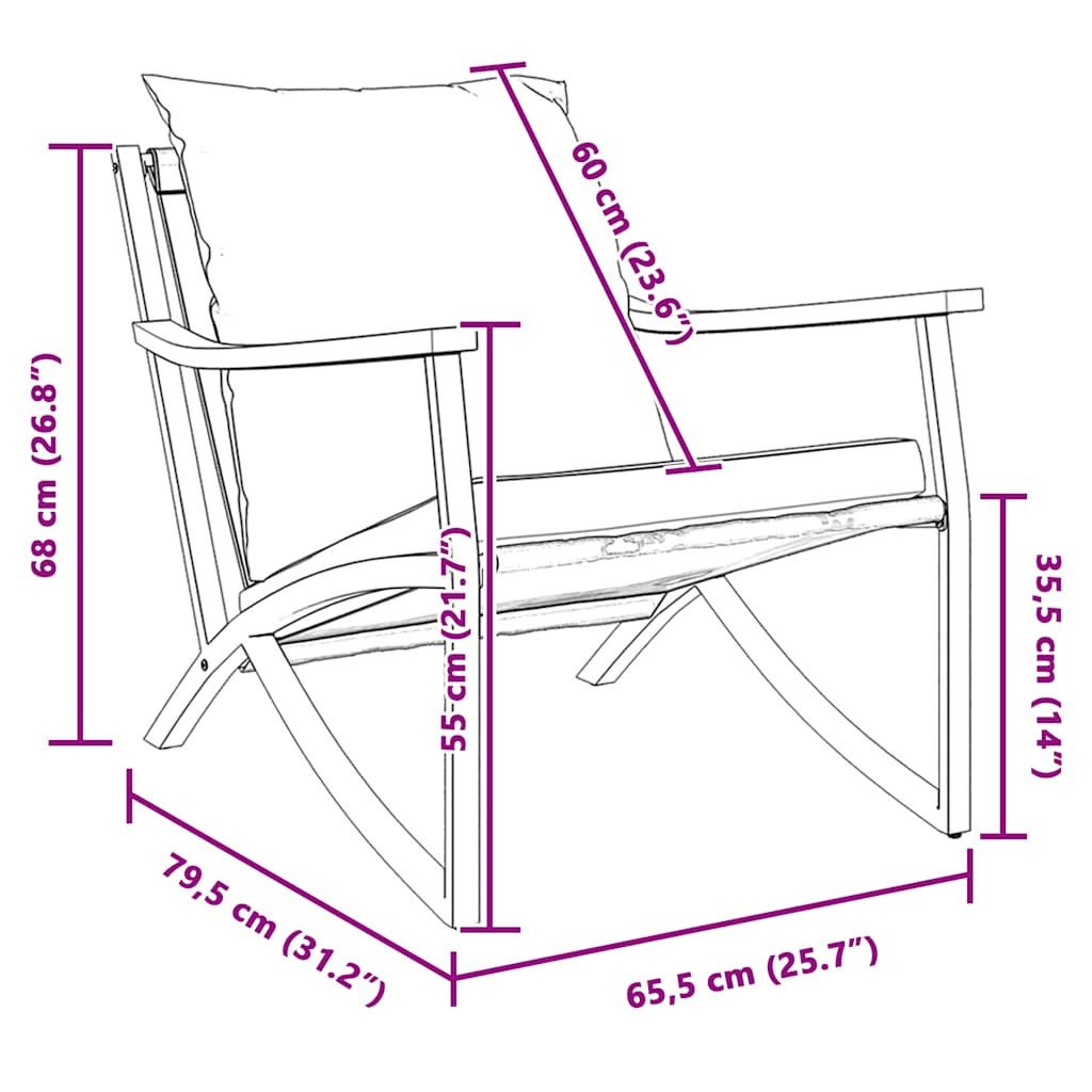 vidaXL Gartenlounge-Set Gartenstühle mit Kissen 2 günstig online kaufen