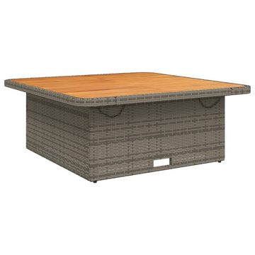 vidaXL Garten-Essgruppe 2-tlg. Garten-Essgruppe mit Kissen Grau Poly Rattan, (2-tlg)