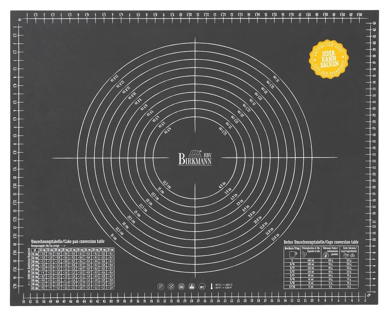 Birkmann Backmatte EASY BAKING, Glasfasergewebe, 45 x 55 cm, Grau, Glasfaser (1-tlg), Silikonbeschichtung