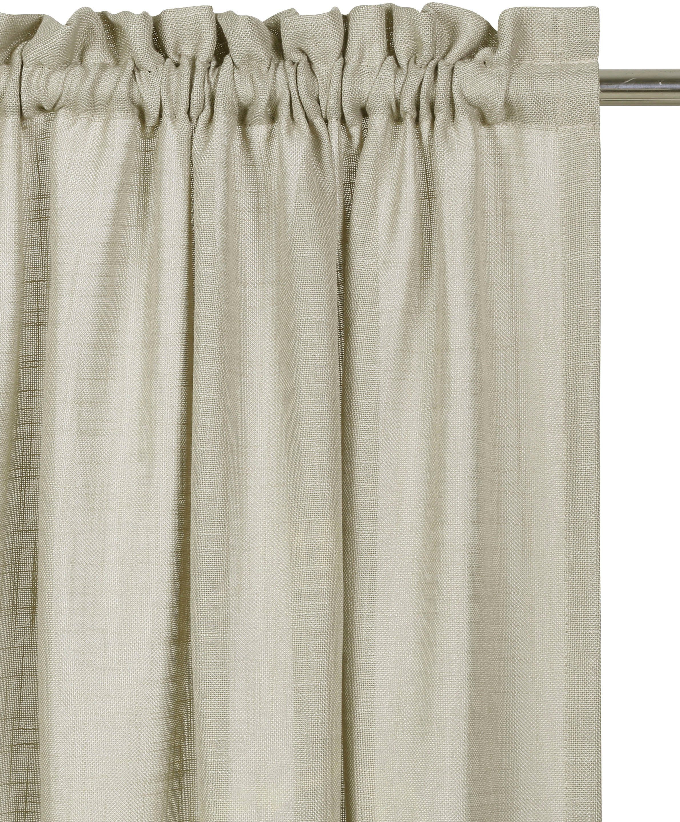 LeGer Home by Lena Gercke Gardine Marusha, Leinenoptik, halbtransparent, 1er & 2er Pack, Topseller! (2 St), Stangendurchzug, halbtransparent, Leinenoptik, grob  – Bild 5 von 5