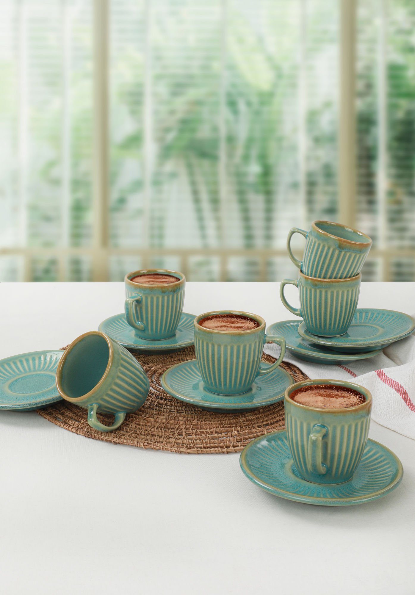 Hermia Concept Tasse KRM1651, Meeresgrün, Kaffeetassen, 100% Keramiksteinzeug