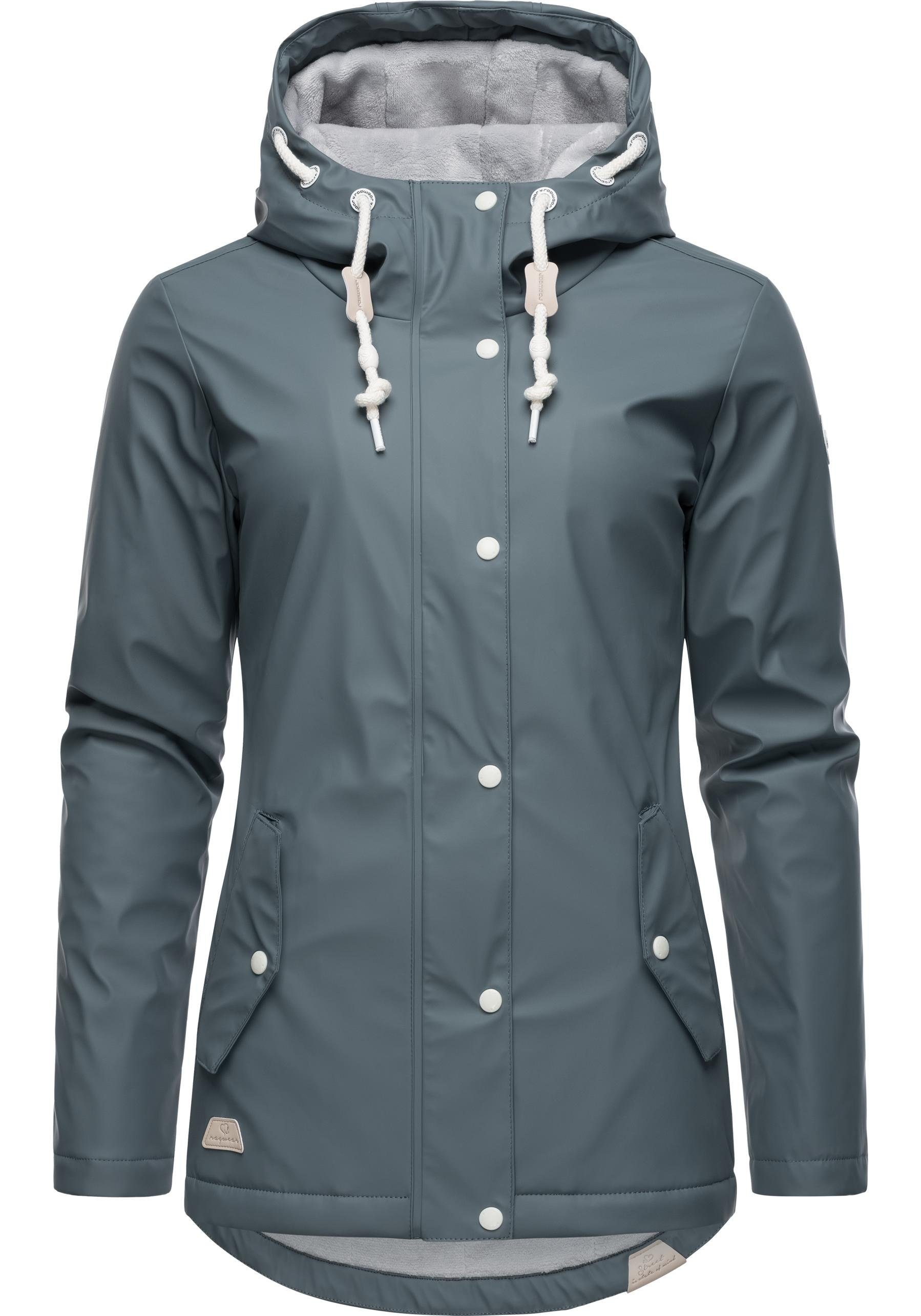 Ragwear Regenjacke Marge warm gefütterter Damen Winter Regenmantel