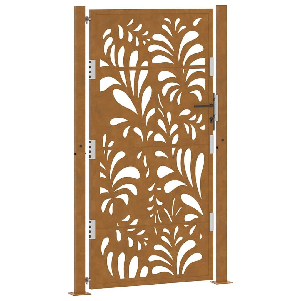 vidaXL Gartentor, Gartentor 105x180 cm Wetterfester Stahl Wellen-Design