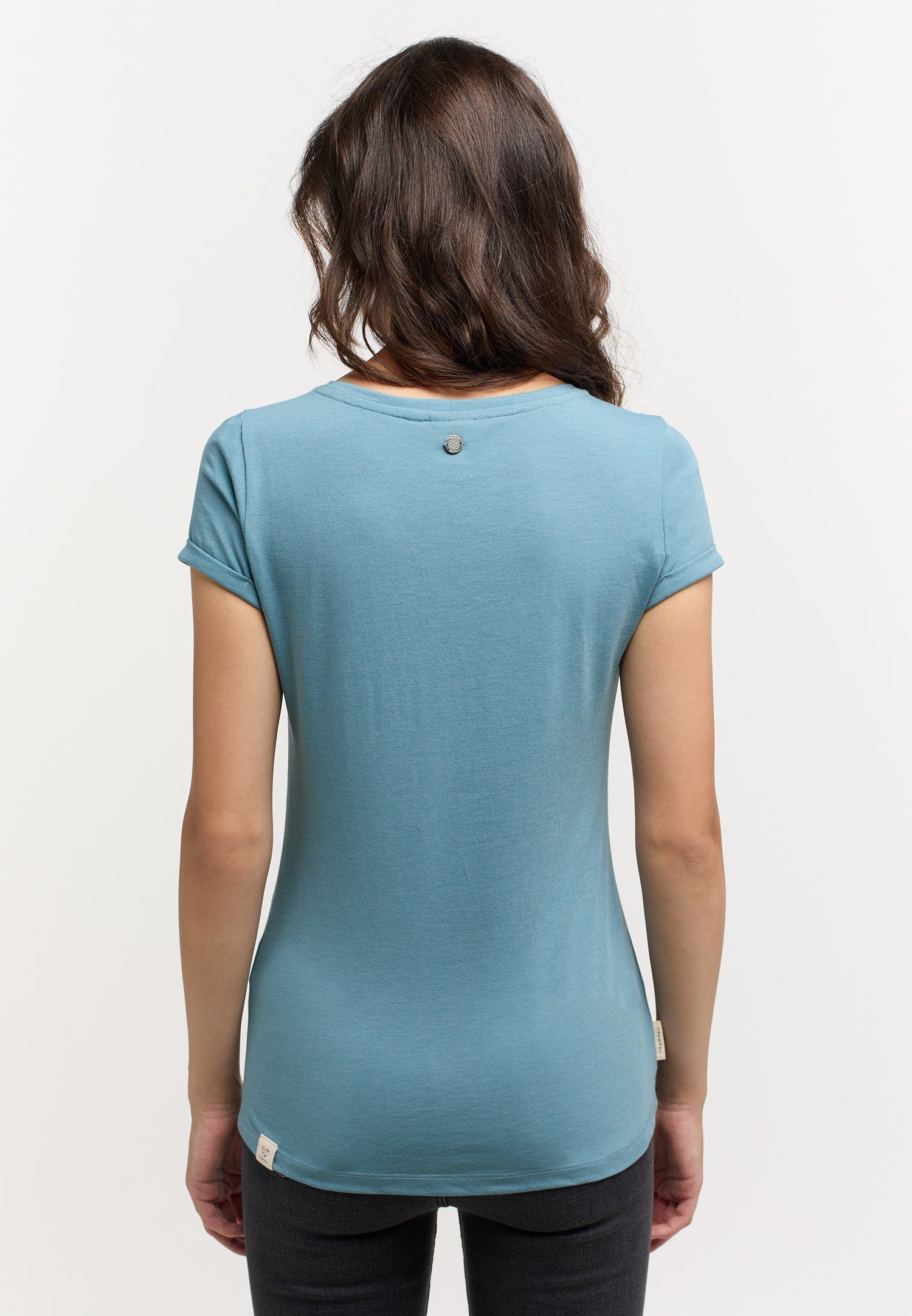 Ragwear T-Shirt FLLORAH Vegane BLUE A Nachhaltige ORGANIC STONE GOTS & Mode