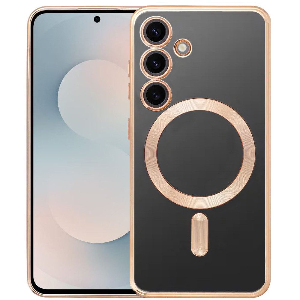 FITSU Handyhülle Hülle für Samsung Galaxy S25 FE MagSafe kompatibel mit Kameraschutz 6,7 Zoll, Transparente Hülle für Galaxy S25 FE Case mit farbigen Rahmen