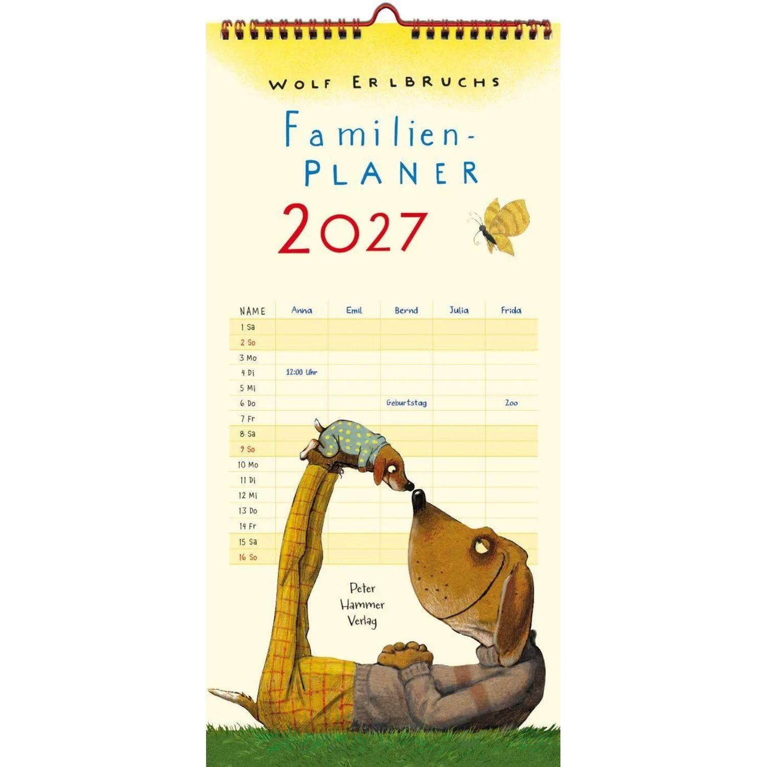 Hammer Verlag Wandkalender Wolf Erlbruchs Familienplaner 2027