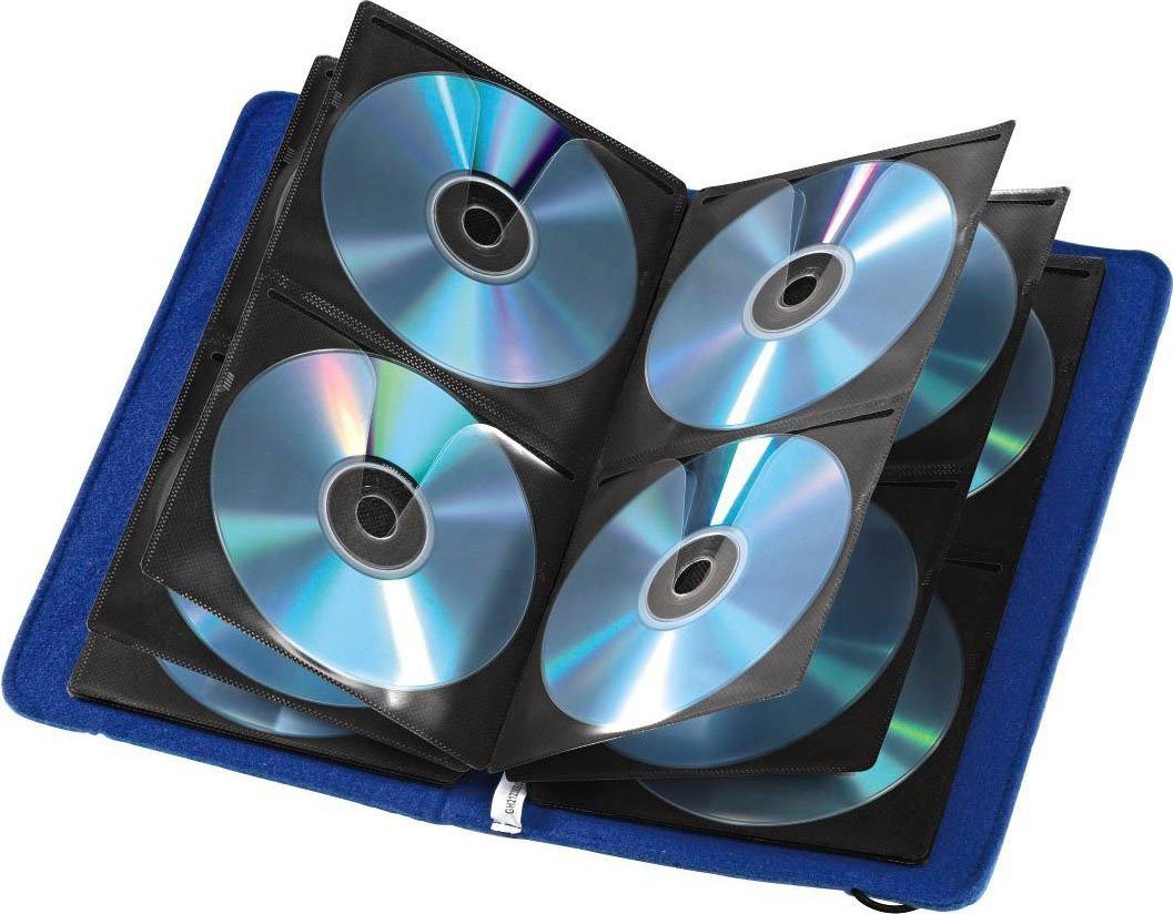 Hama CD-Hülle CD / DVD / Blu-ray-Tasche "Felt" für 48 Discs, Schutzhülle, Cover Blau