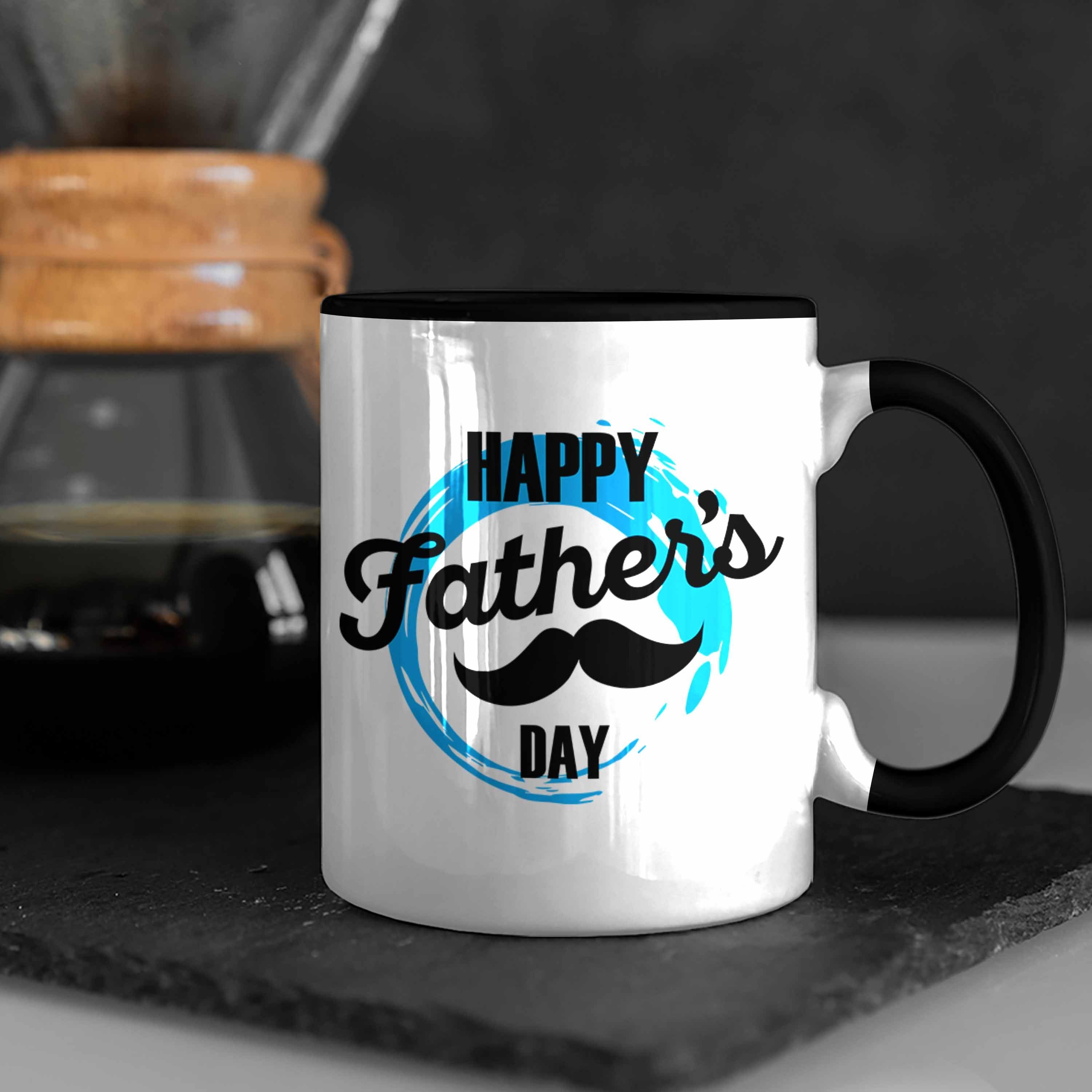 Papa Geschenk Tasse für für Vatertag Happy Trendation den Father's Day Tasse Schwarz