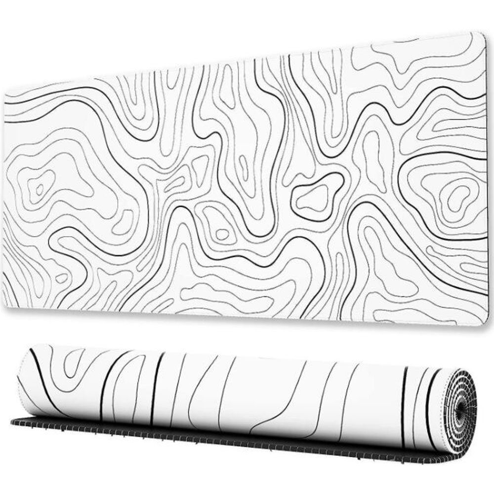 FELIXLEO Gaming Mauspad Gaming-Mauspad mit genähten Kanten, 80x30/90x40cm, Weiß (1-St)