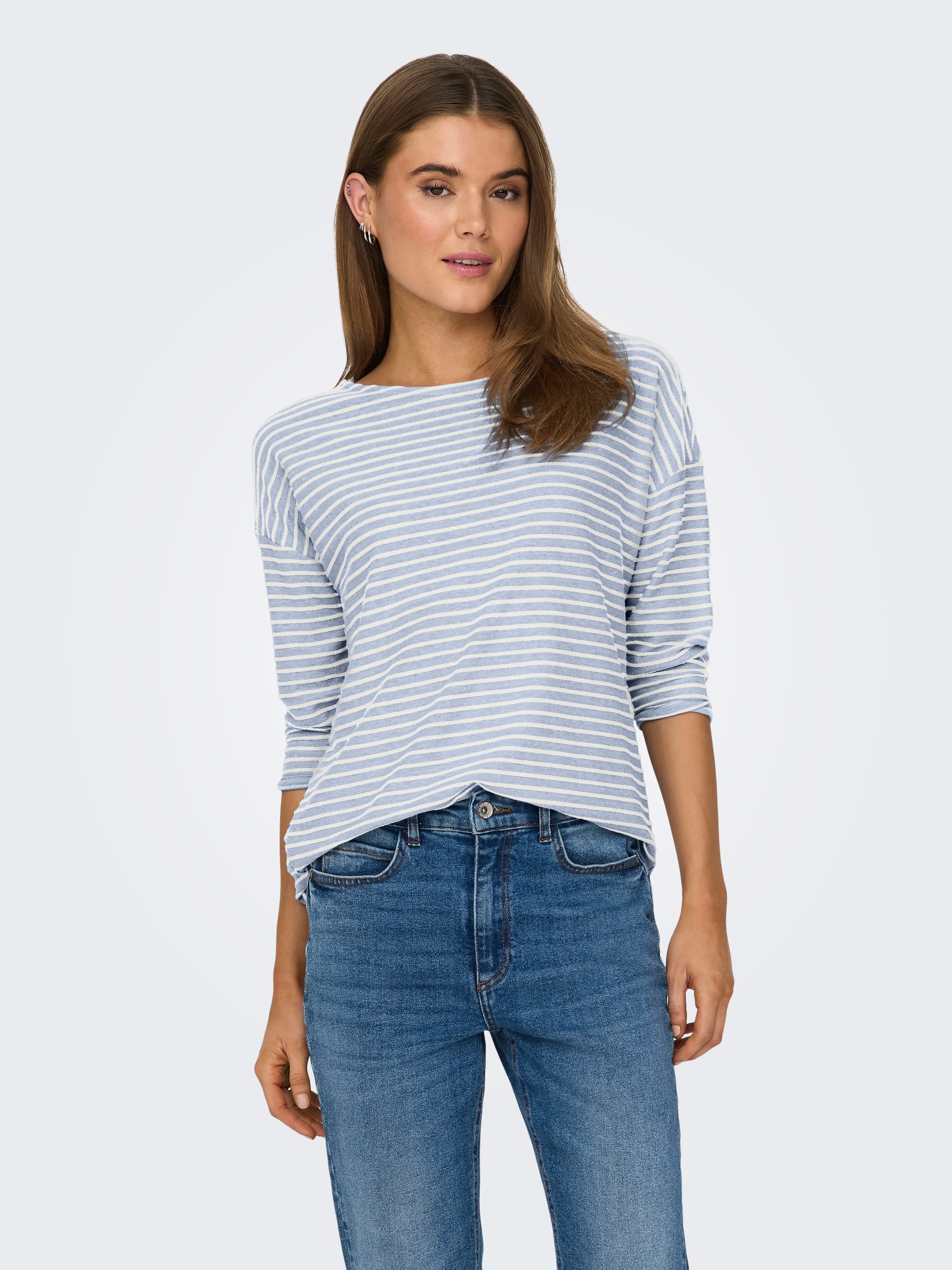 ONLY 3/4-Arm-Shirt ONLELLY 3/4 BOATNECK TOP günstig online kaufen
