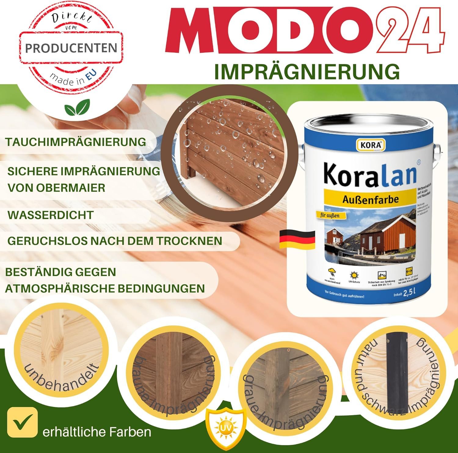 Modo24 Blumenkasten aus Holz, Pflanzkübel, Balkonkasten mit / ohne oder nur Rankgitter, Blumenkübel Holzkiste Garten Terrasse, Imprägniert Wetterfest Outdoor