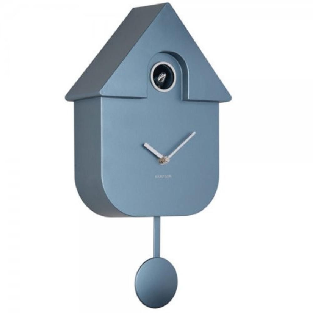Karlsson Uhr Kuckucksuhr Wall Clock Modern Cuckoo Metallic Dark Blue (41cm)