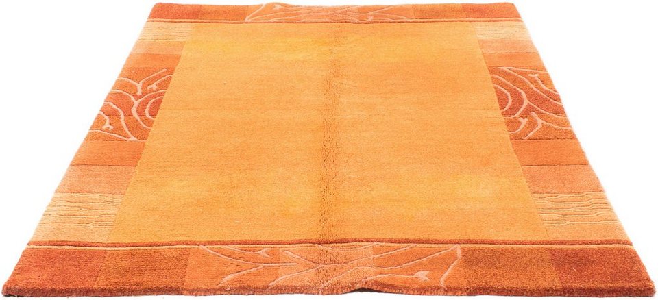 140 Zertifikat - Handgeknüpft, Nepal Wohnzimmer, Wollteppich 200 orange, - morgenland, 18 Höhe: Einzelstück cm mm, rechteckig, x mit