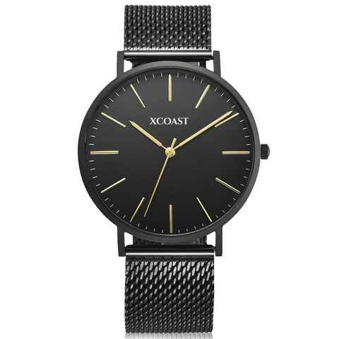 XCOAST Quarzuhr 570203 MERIDIUM Black, elegante Damen und Herren Armbanduhr Quarzuhr