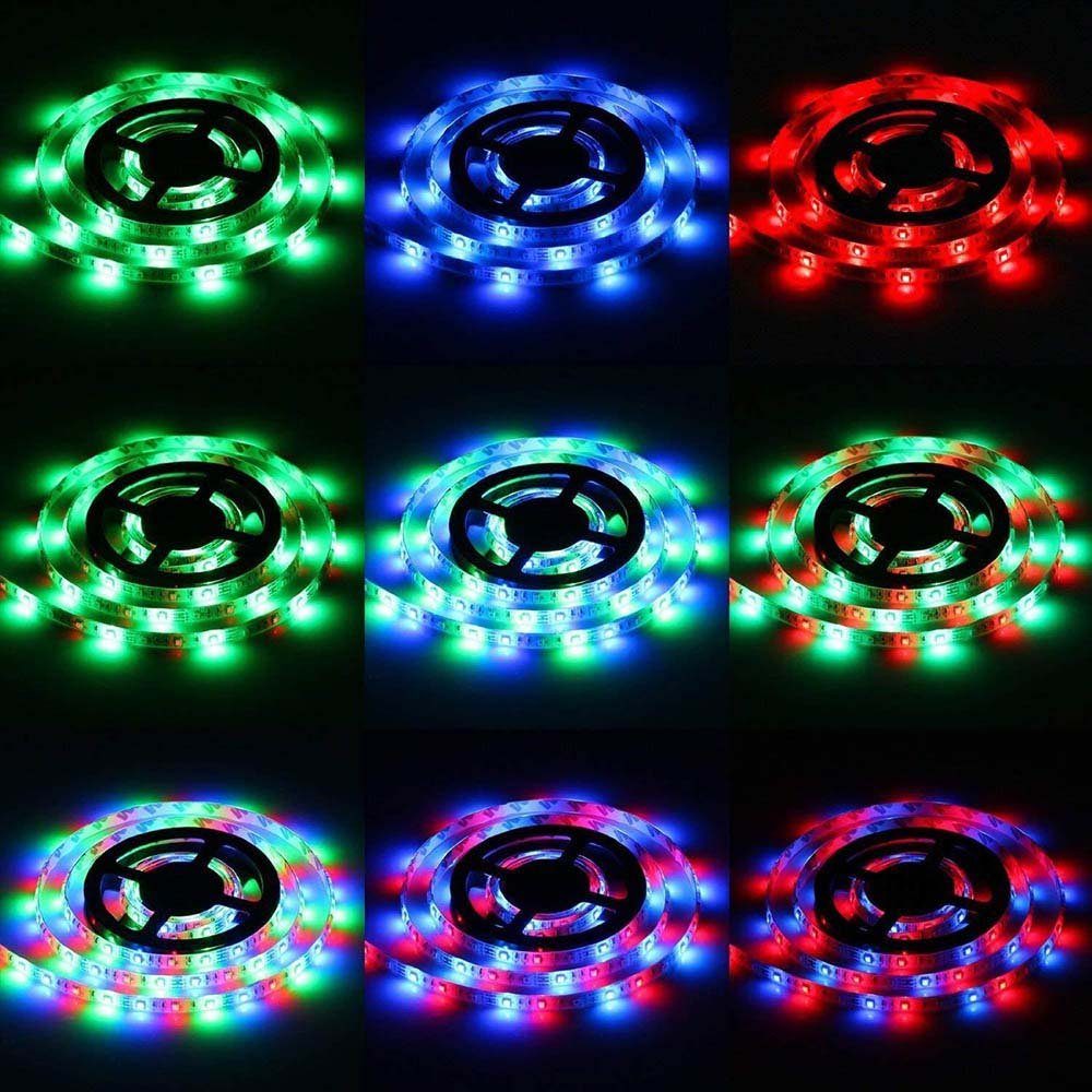 Rosnek LED Stripe 0.5-5M, RGB, Multi-Color-Wechsel, USB, für TV Computer  Deko, Speicherfunktion; mit IR-Fernbedienung | LED-Stripes