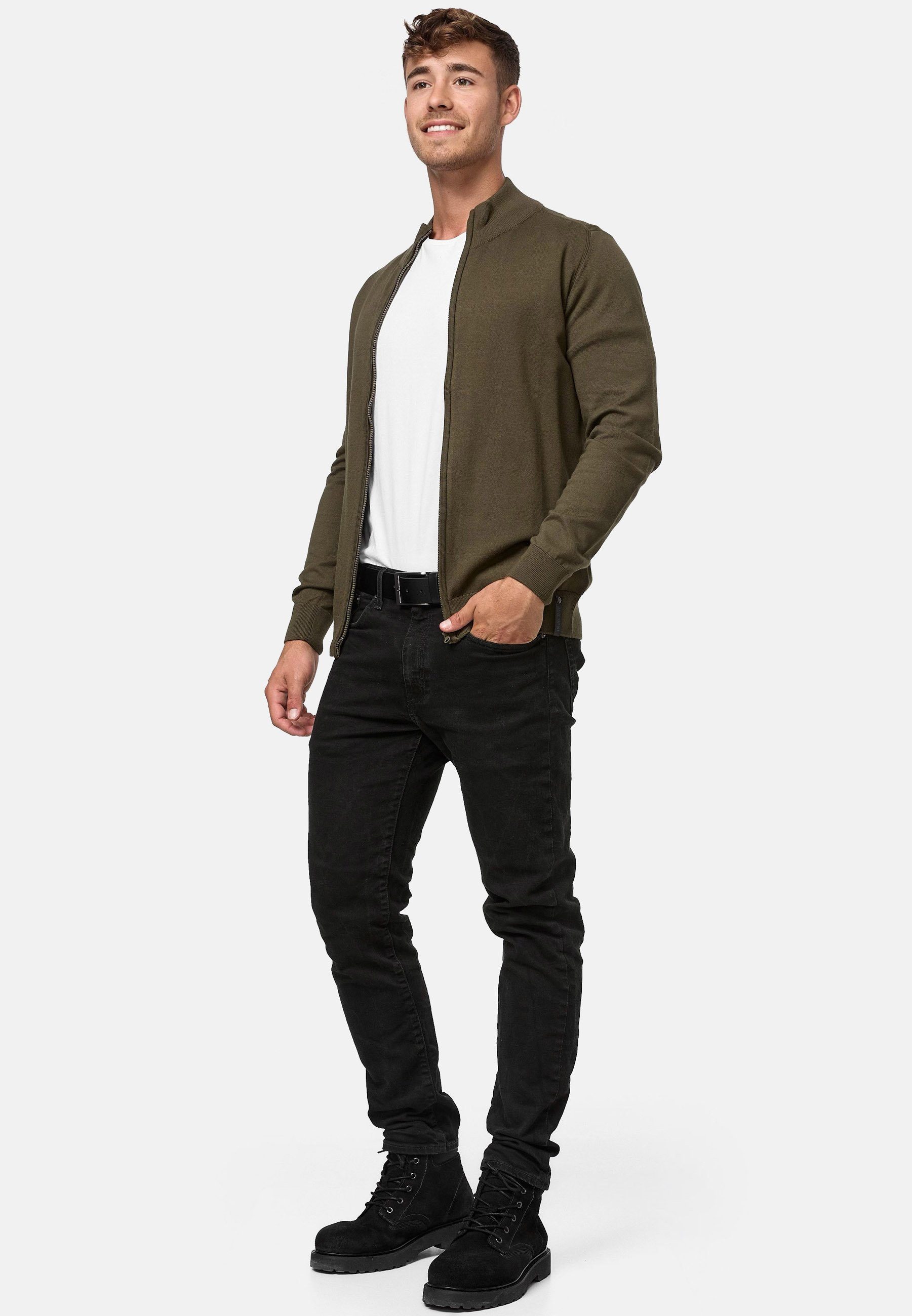 Indicode Strickjacke Herren Lau Herrenstrickjacke