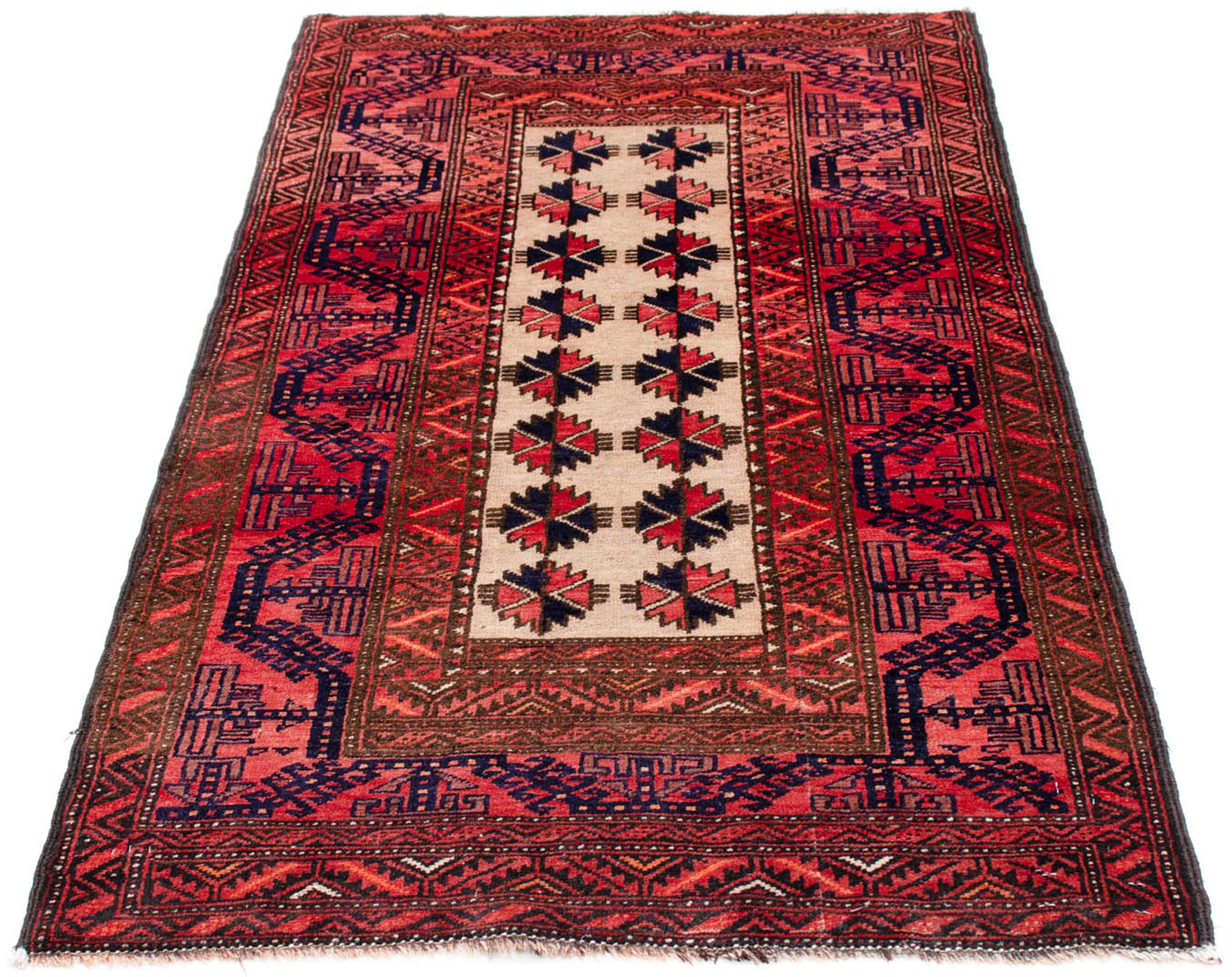 Orientteppich Belutsch - 158 x 82 cm - hellrot, morgenland, rechteckig, Höhe: 8 mm, Wohnzimmer, Handgeknüpft, Einzelstück mit Zertifikat