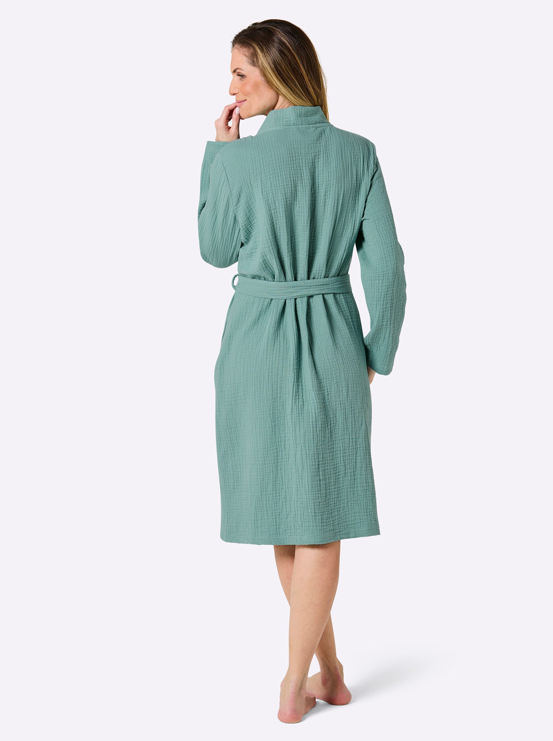 Witt Damenbademantel Bademantel ., Länge ca. 105 cm, Baumwolle, Bindeband günstig online kaufen