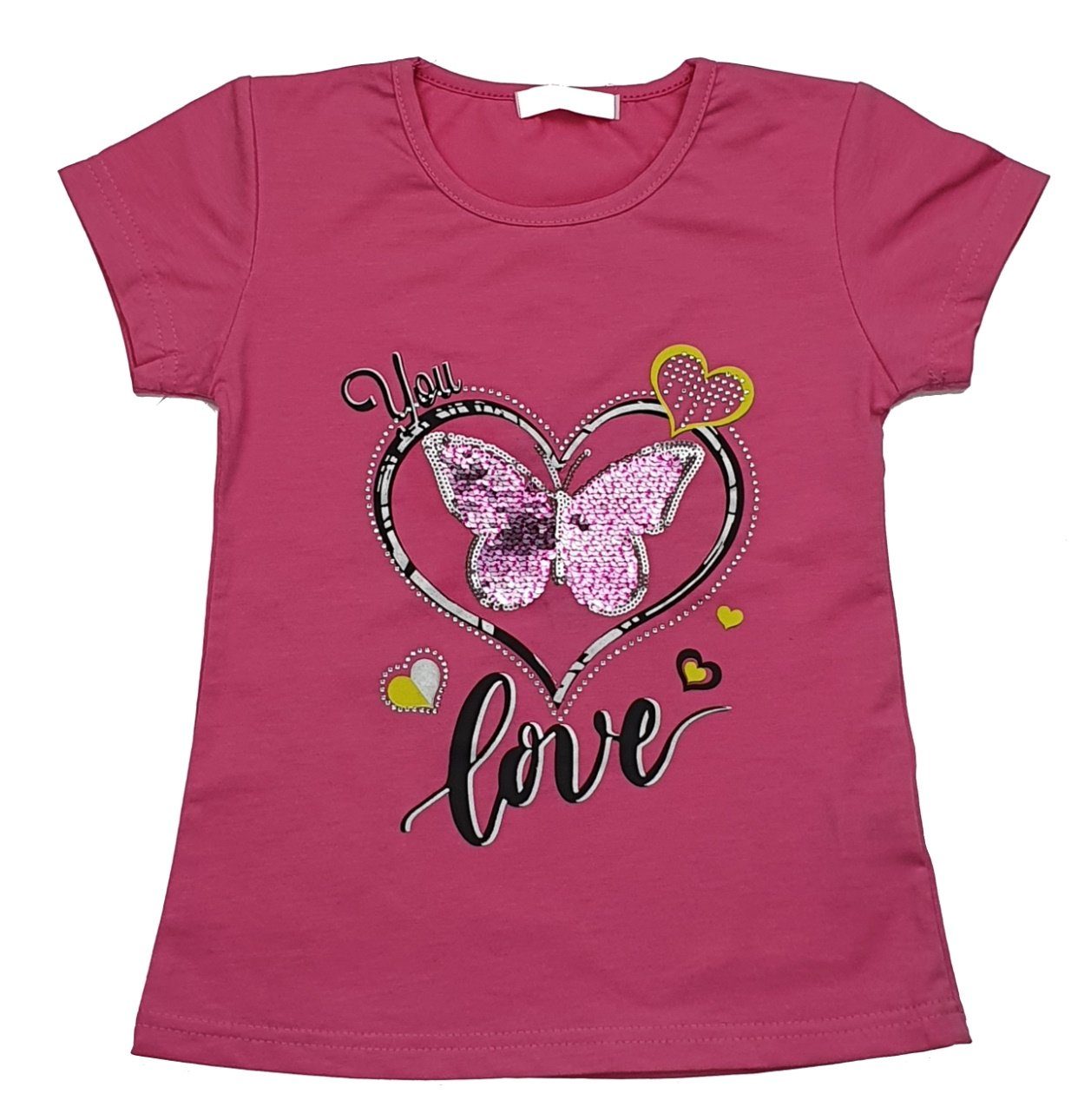 MS807 Mädchen Girls Pink T-Shirt T-Shirt Shirt Fashion Sommer