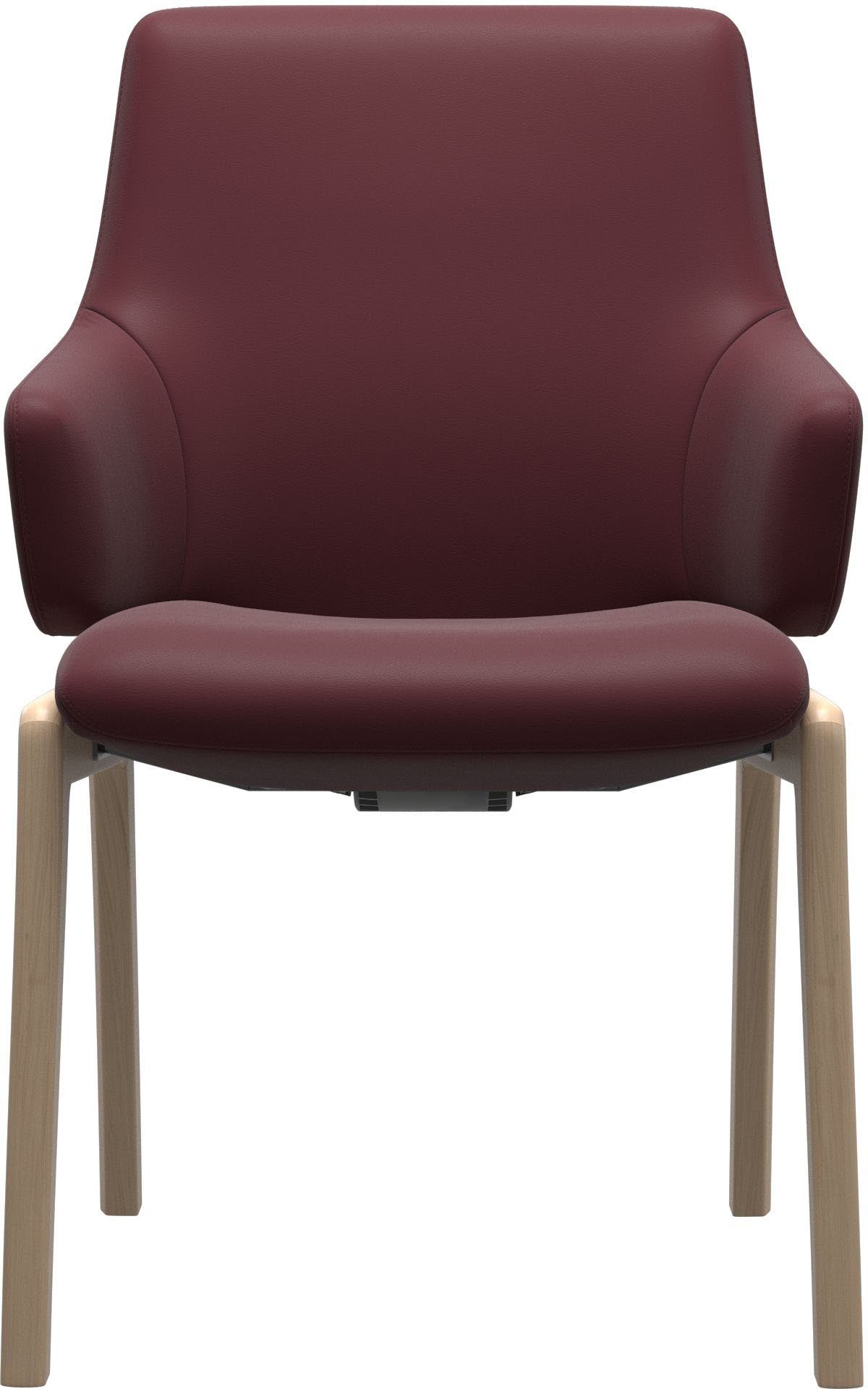 Stressless® Polsterstuhl Laurel, Low Back mit Armlehne, Größe L, mit abgerundeten Beinen in Schwarz