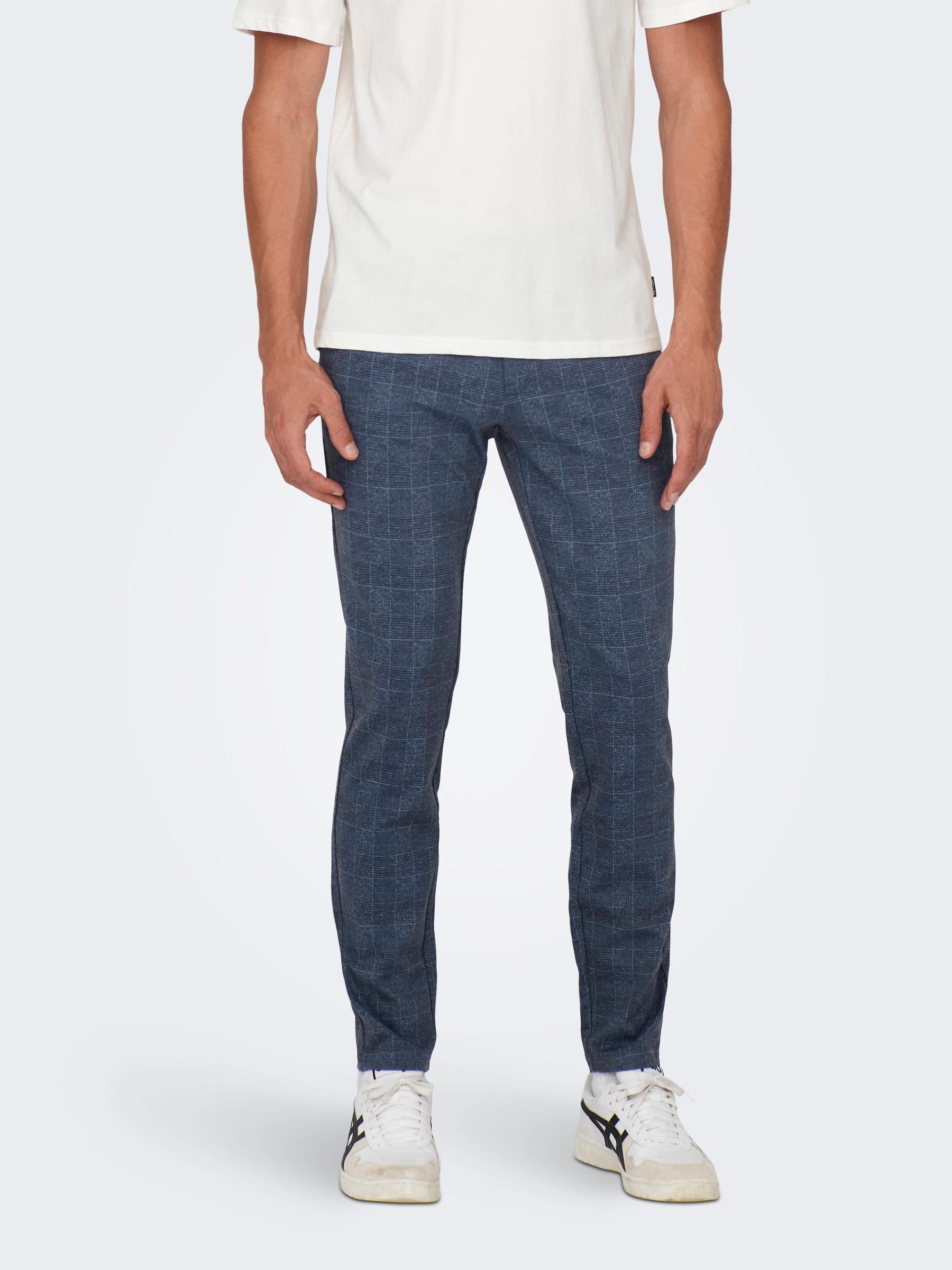 ONLY & SONS Chinohose Stoffhose Karierte Stretch Trousers ONSMARK ONSMARK SLIM CHECK PANTS 9887 NOOS