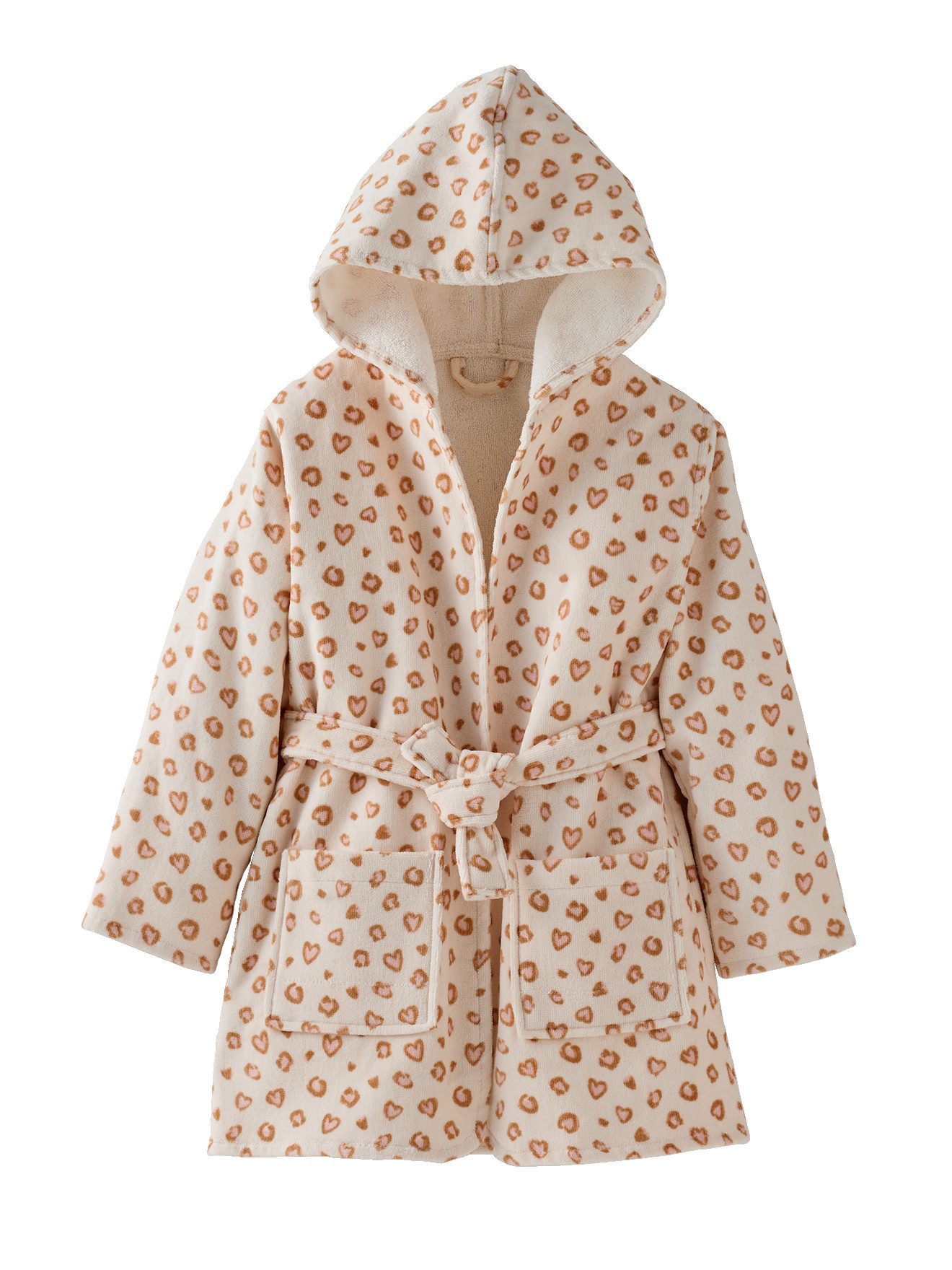 vertbaudet Bademantel Kinder Bademantel LEOPARD mit Recycling-Baumwolle, Recycelte Baumwolle
