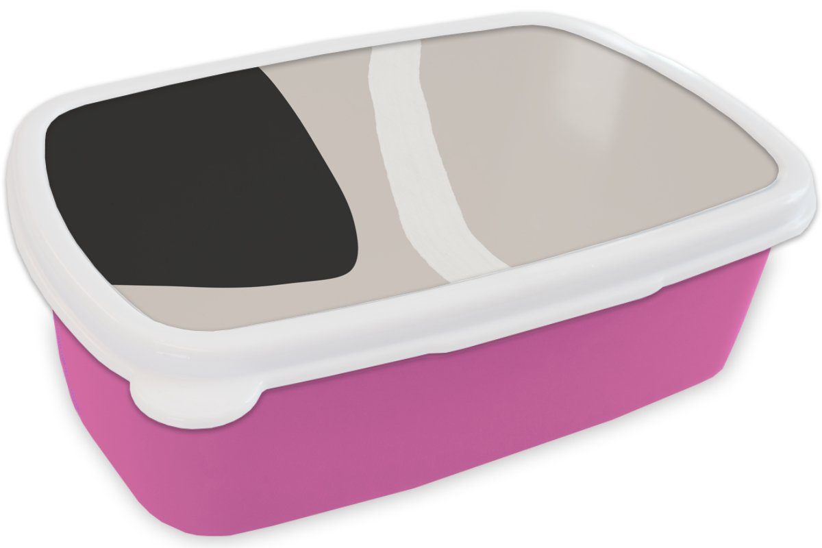 Brotbox Kinder, Minimalismus MuchoWow Kunststoff, rosa Snackbox, Mädchen, - Kunststoff Pastell für Brotdose Lunchbox (2-tlg), - Formen, Erwachsene,