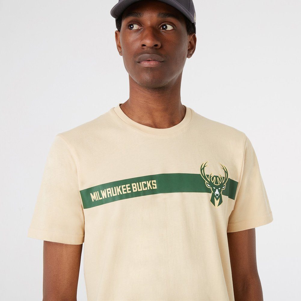 New Bucks STRIPE NBA Era Print-Shirt Milwaukee