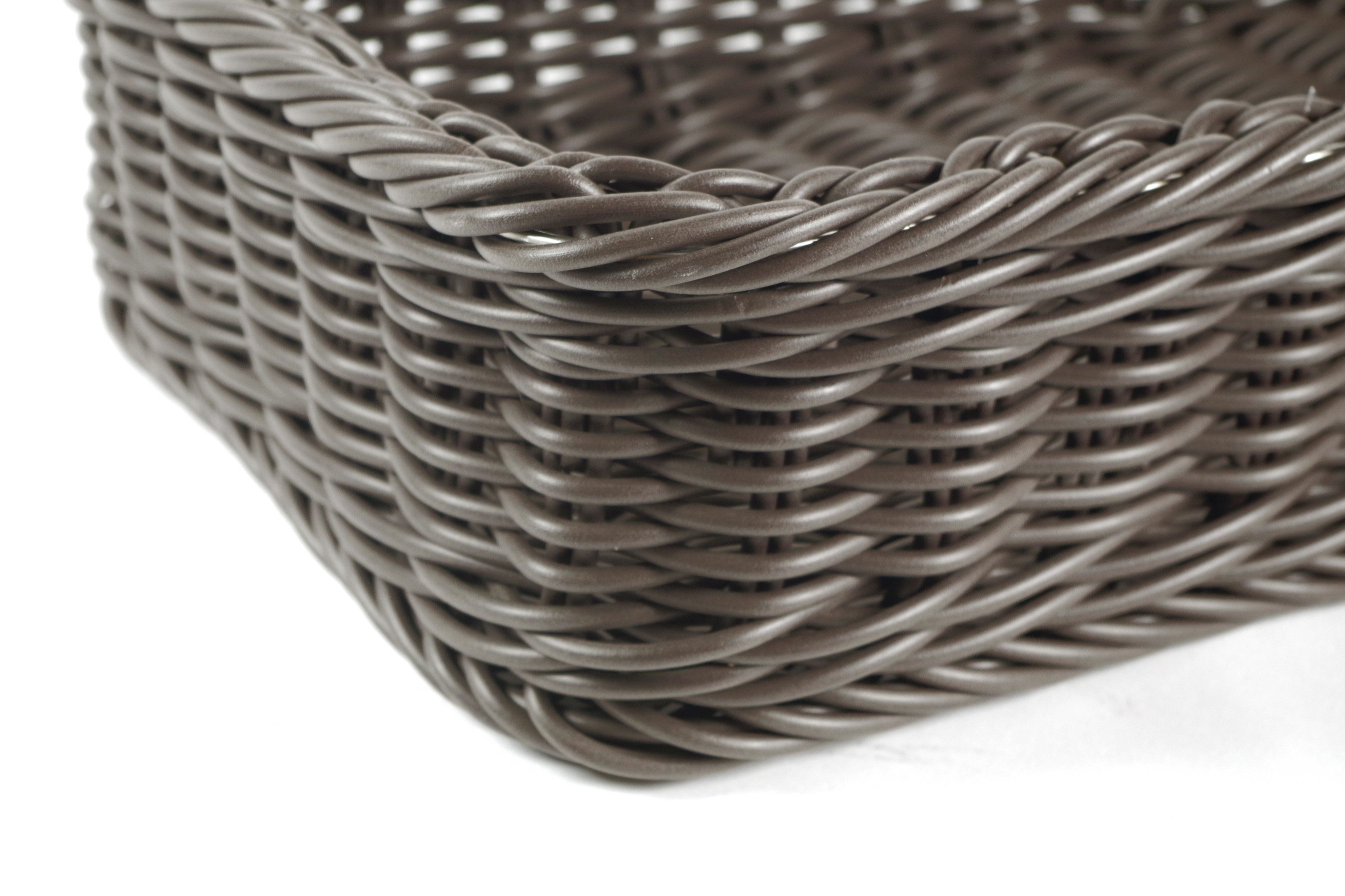 Kobolo Aufbewahrungskorb Regalkorb aus Polyrattan 60x30x12 dunkelbraun