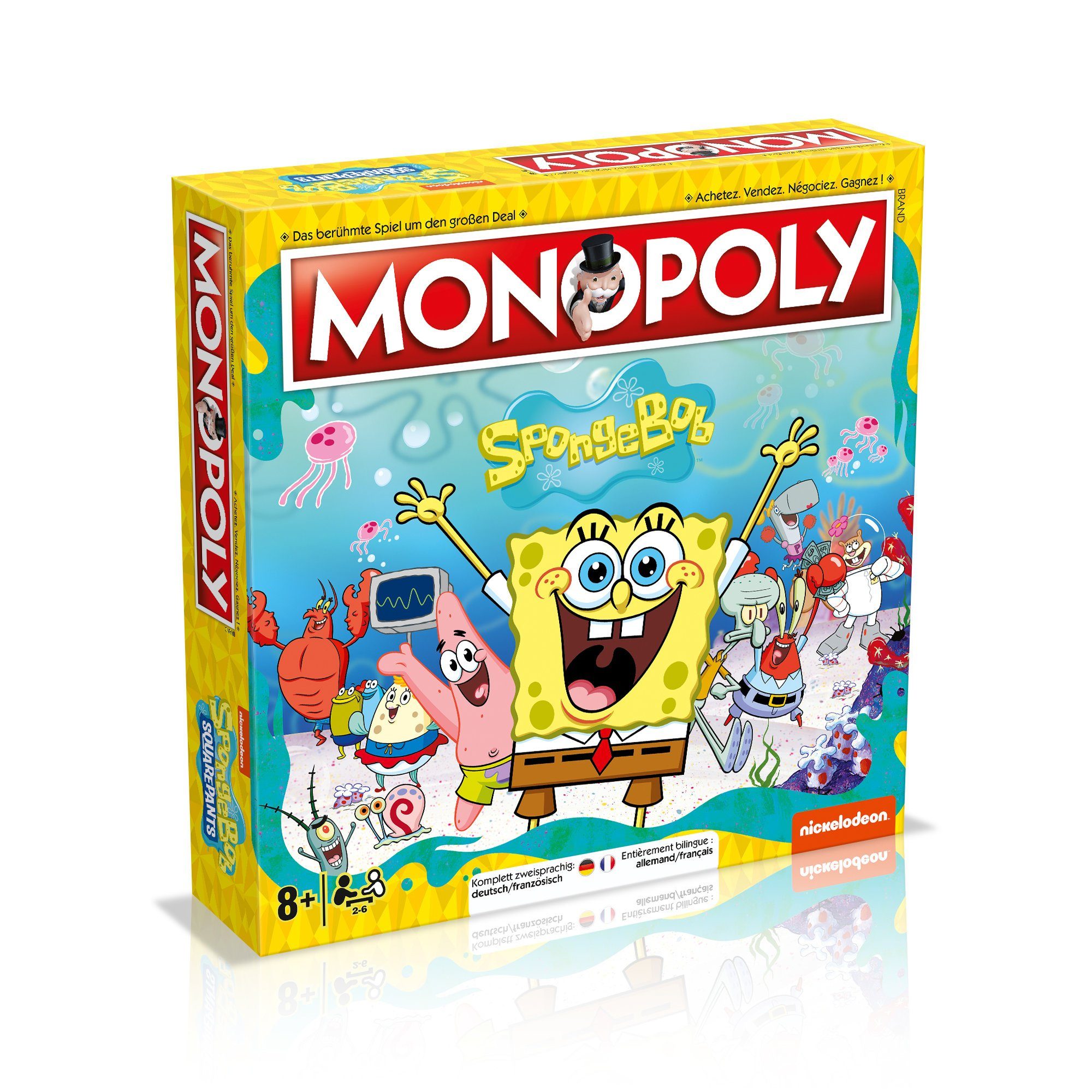SpongeBob Schwammkopf Brettspiel Spiel, Monopoly zweisprachig Deutsch/Französisch, Moves Winning