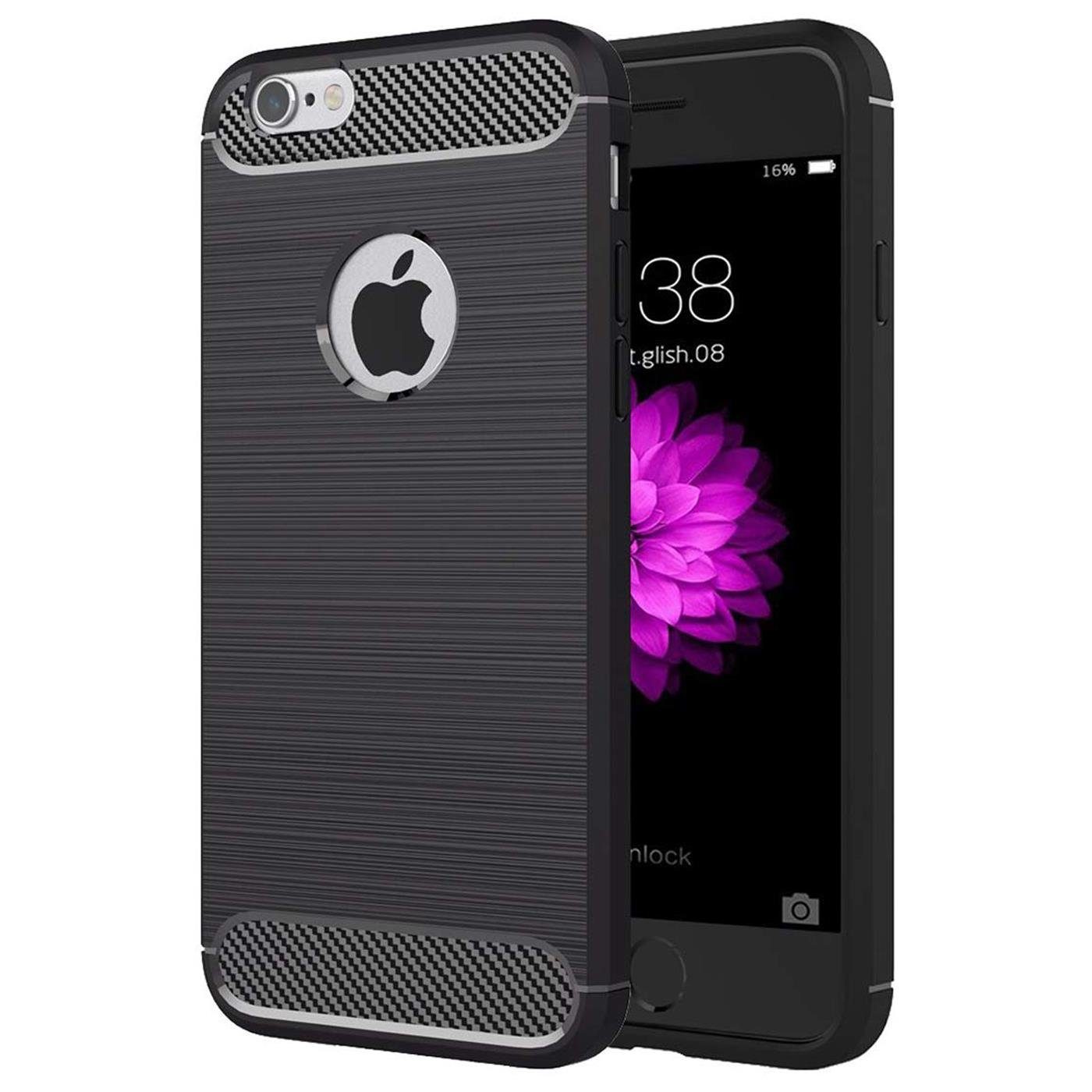 CoolGadget Handyhülle Carbon Handy Hülle für Apple iPhone 6 Plus, iPhone 6S Plus 5,5 Zoll, robuste Telefonhülle Case Schutzhülle für iPhone 6 Plus, 6S Plus Hülle