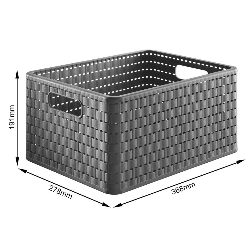 ROTHO Aufbewahrungskorb Rotho Korb Country A4, 18 L anthrazit – Bild 4 von 5