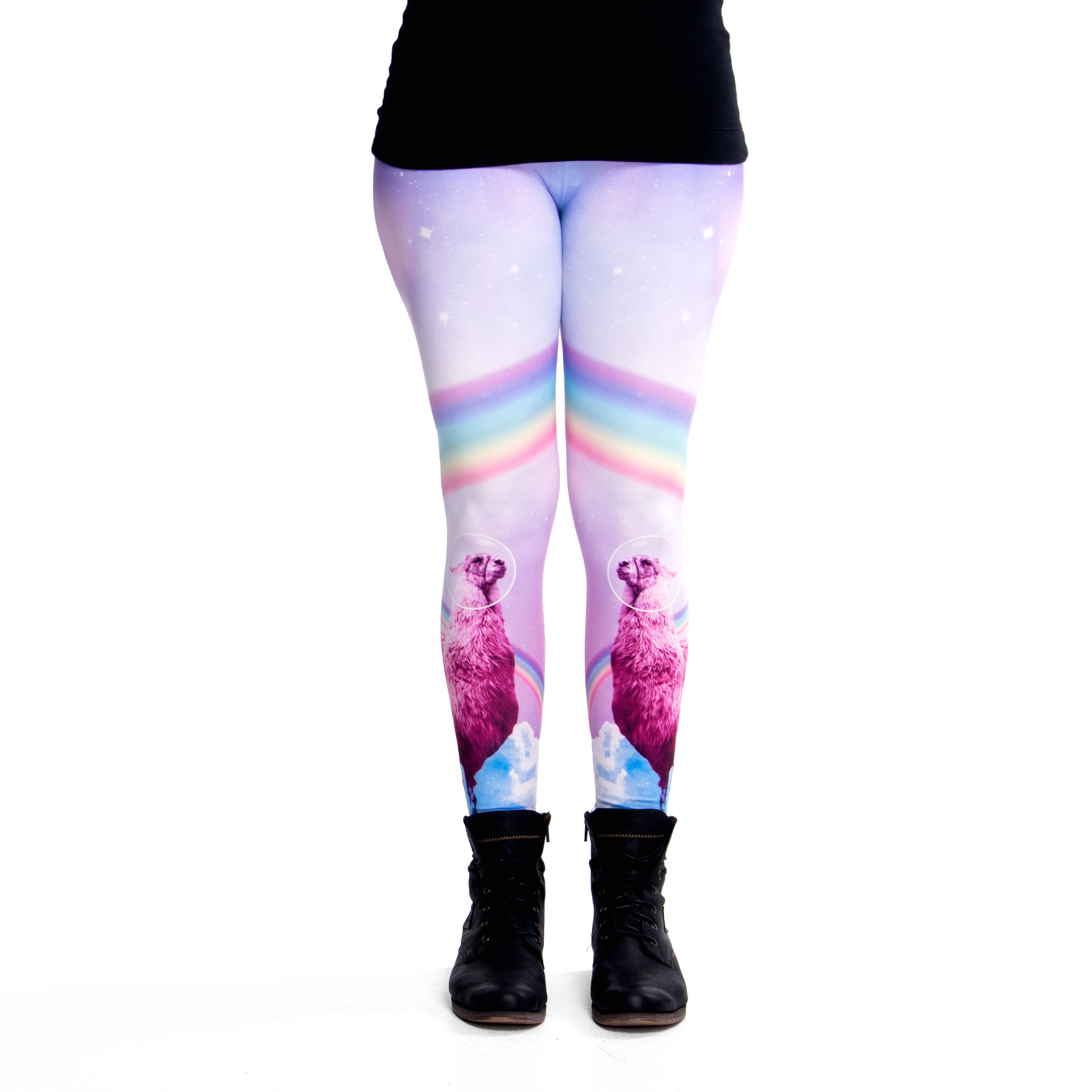 Leggings Bedruckte Bunte Lama-Leggings/Tights Tier (Einheitsgröße XS-L)