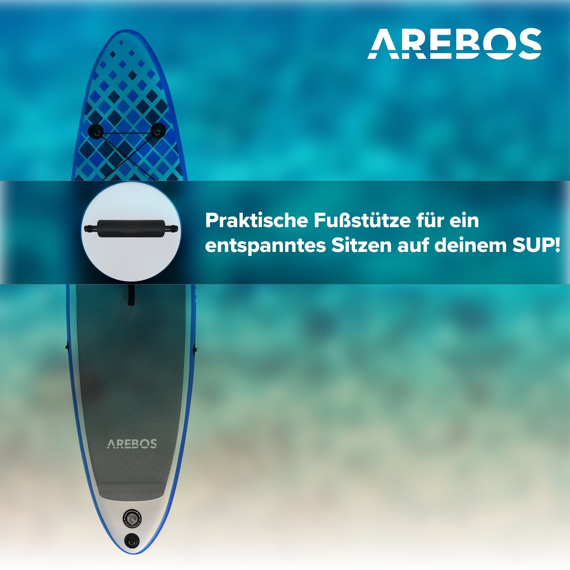 Arebos SUP-Board Fußstütze 32 cm, ⌀ Rohr 2,2cm universell, (Stück) – Bild 4 von 5