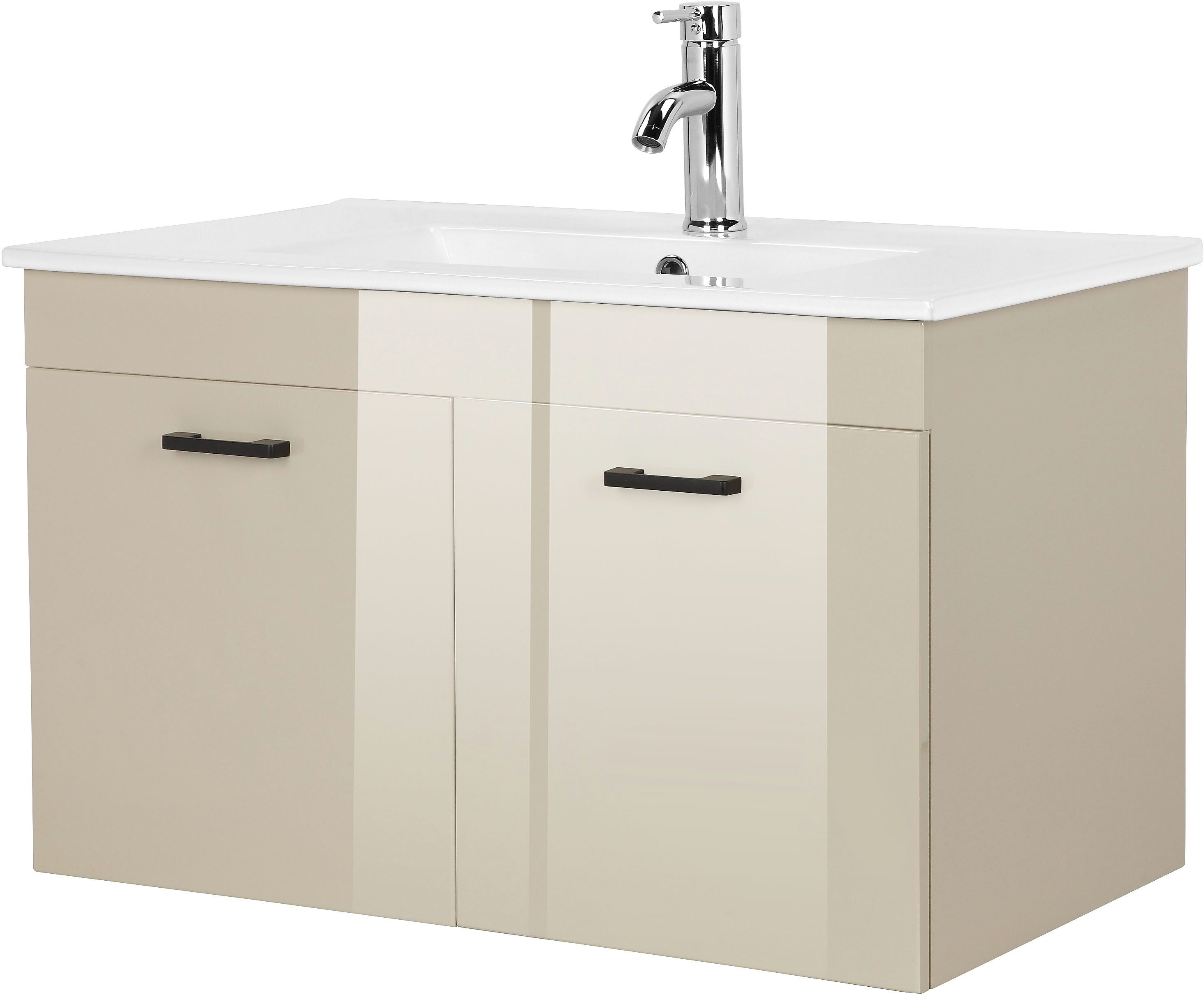 welltime Waschtisch Florenz, Breite 60cm, 2 Tür, 2 Fächer, MDF-Front (Kompl günstig online kaufen